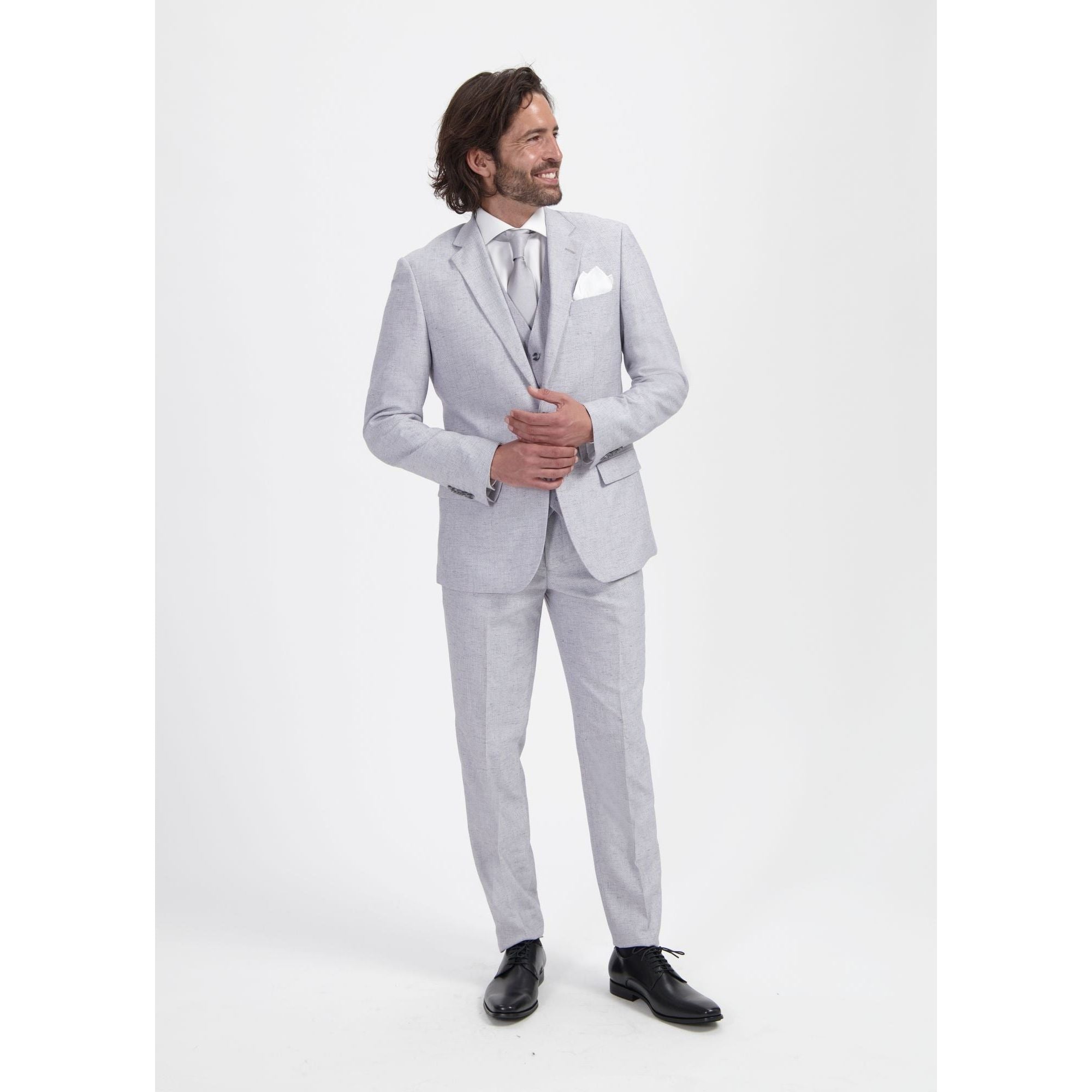 Pak linnenblend zilvergrijs 3 - delig - Gents