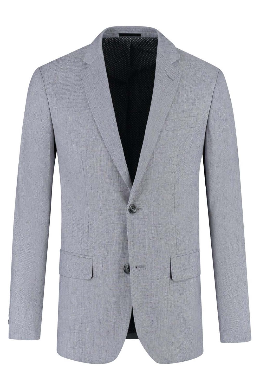 Pak linnenblend zilvergrijs, ademend herenjack in stijlvolle zilvergrijze kleur.