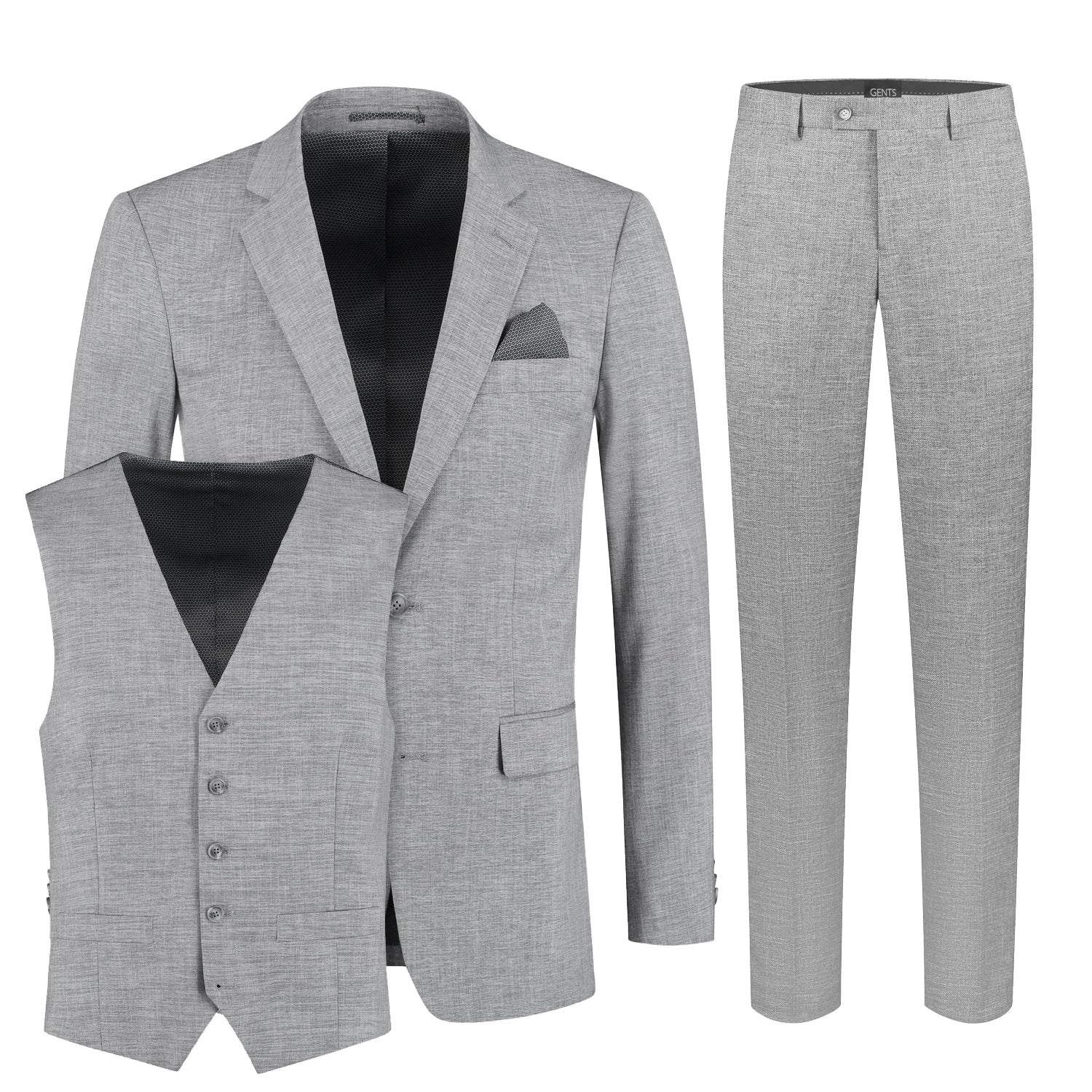 Pak linnenlook grijs 3 - delig - Gents