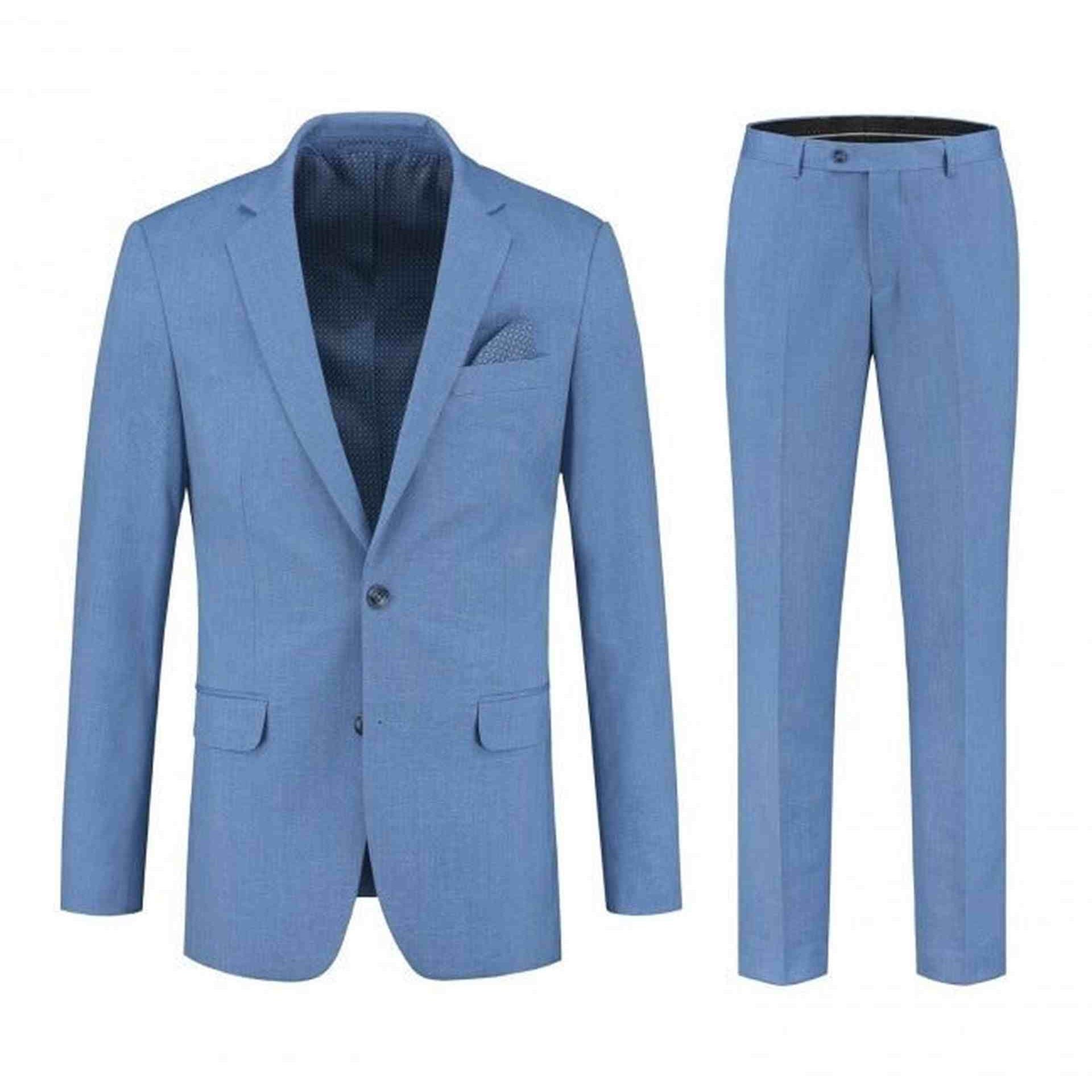 Pak linnenlook staalblauw 2 - delig - Gents