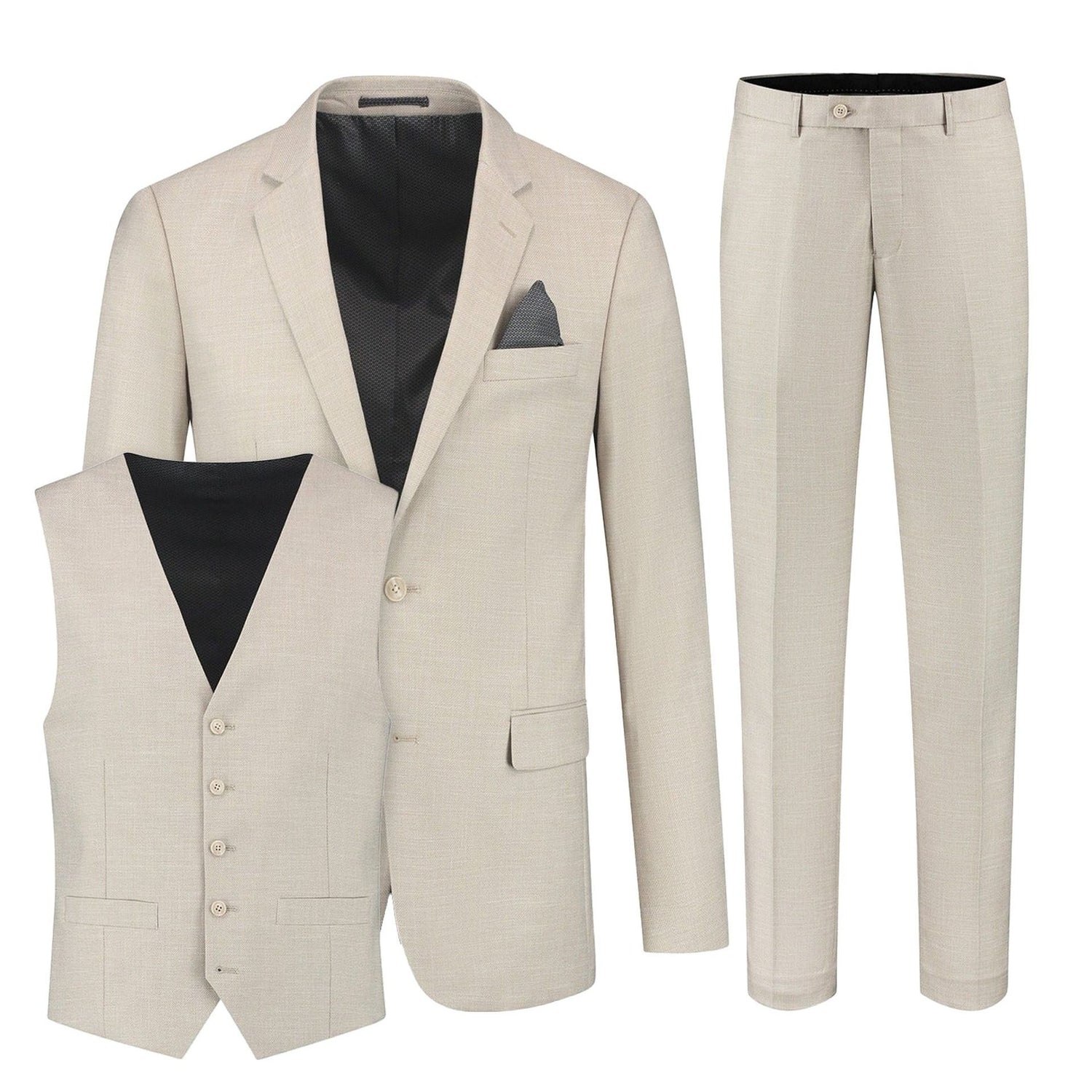 Pak linnenlook zand 3 - delig - Gents