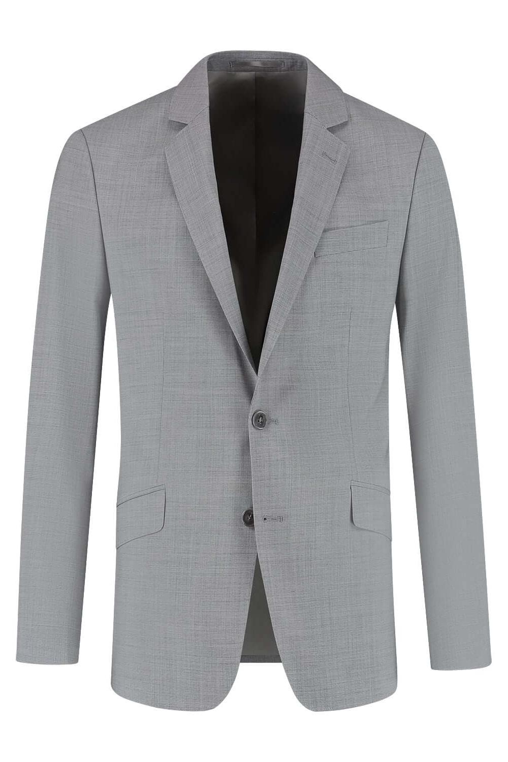 Pak melange Sheffield grijs - stijlvolle grijze blazer met revers en tweeknopsluiting.