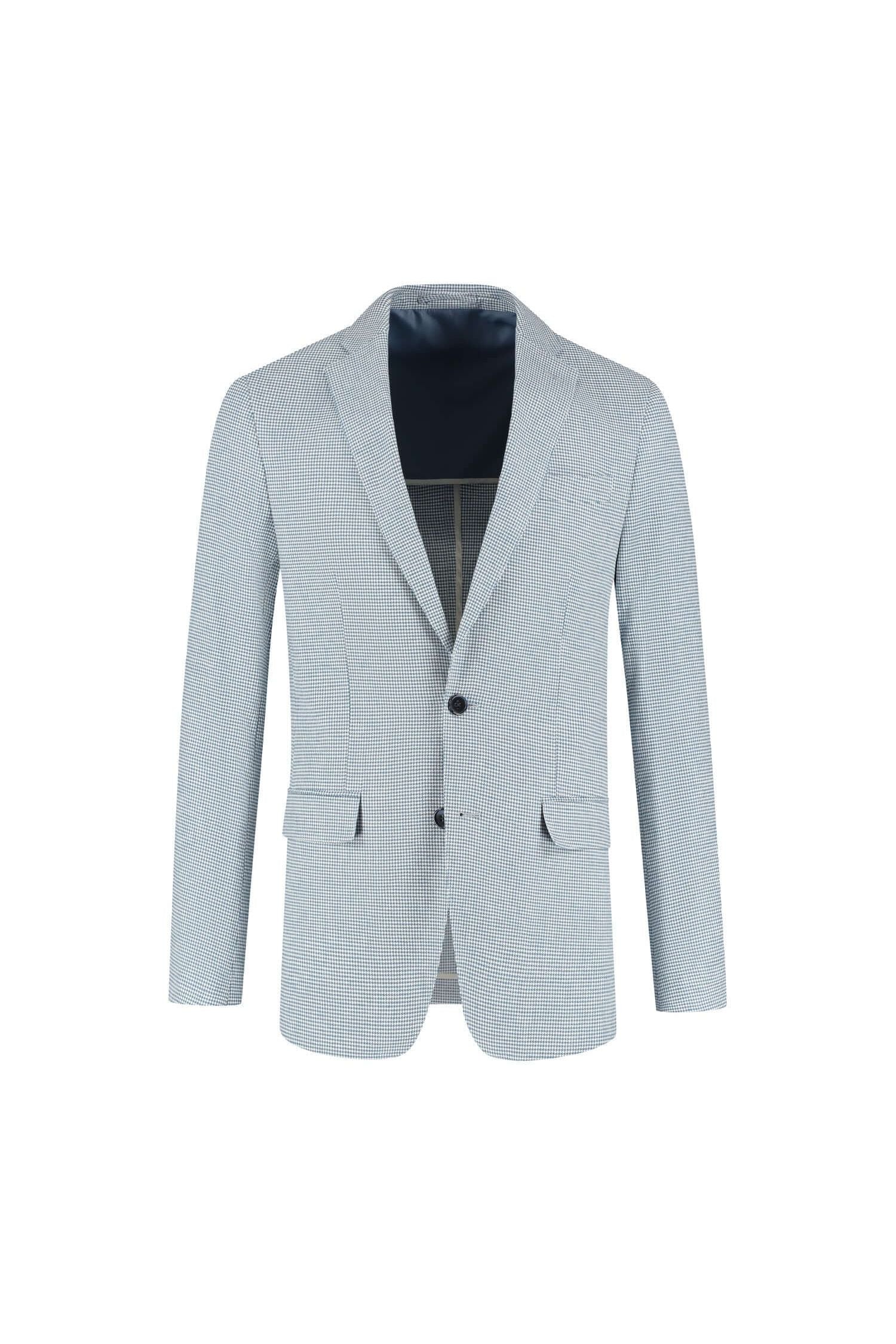 Pak pied - de - poule linnen - katoen blauw - Gents