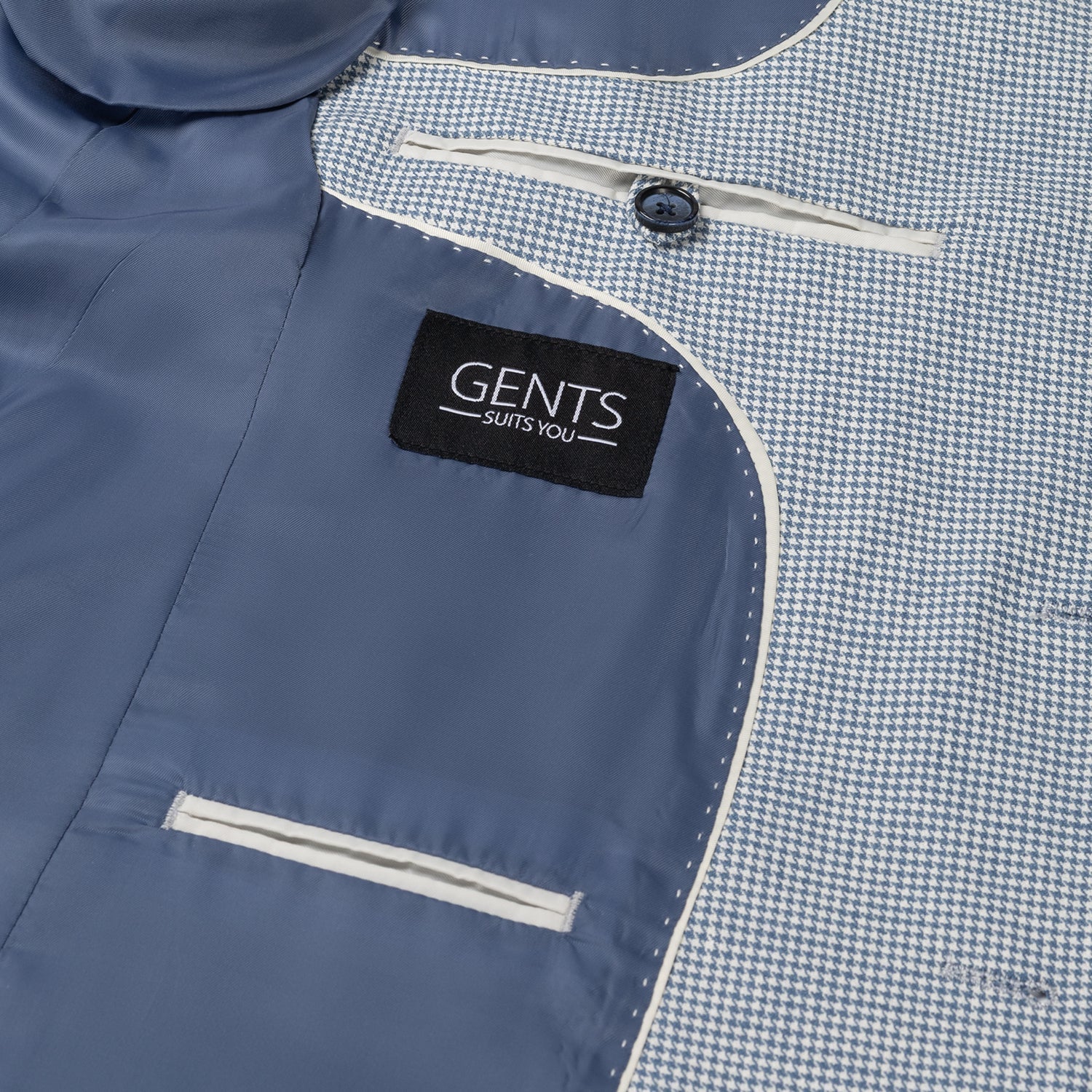 Pak pied - de - poule linnen - katoen blauw - Gents