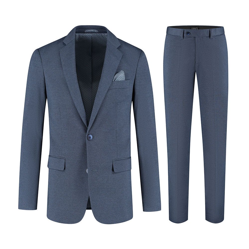 Pak Stretch Birdseye Blauw - 2 - delig - Gents