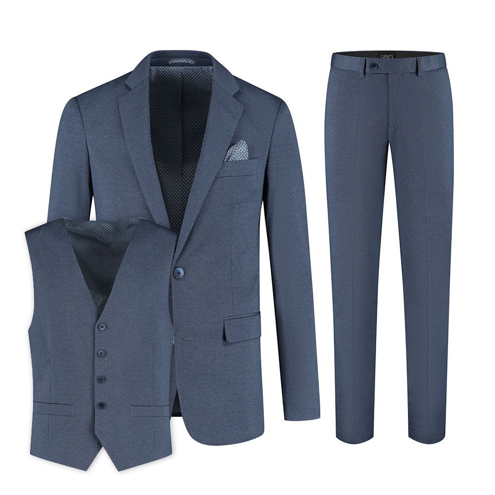 Pak Stretch Birdseye Blauw - 3 - delig - Gents