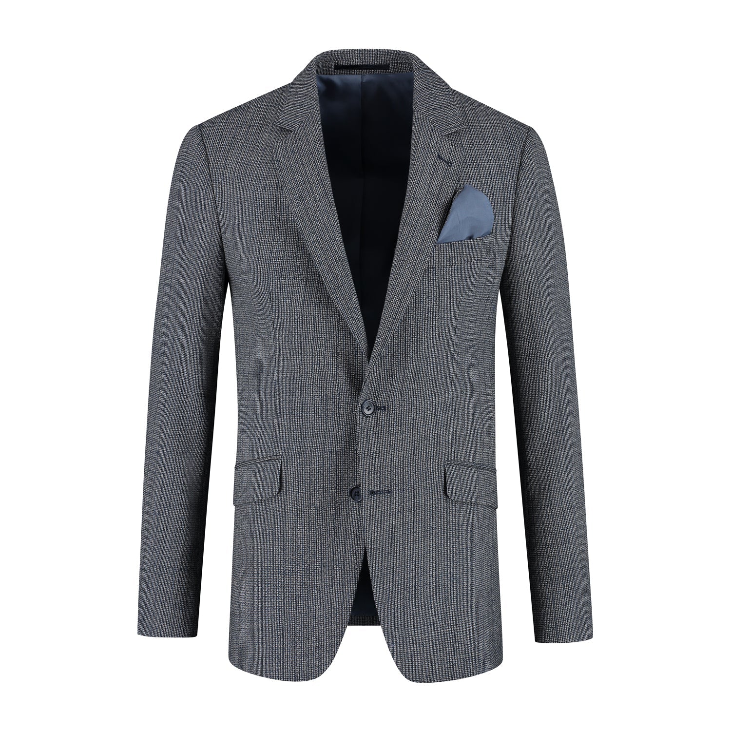 Pak wol tweed streep grijsblauw - Gents