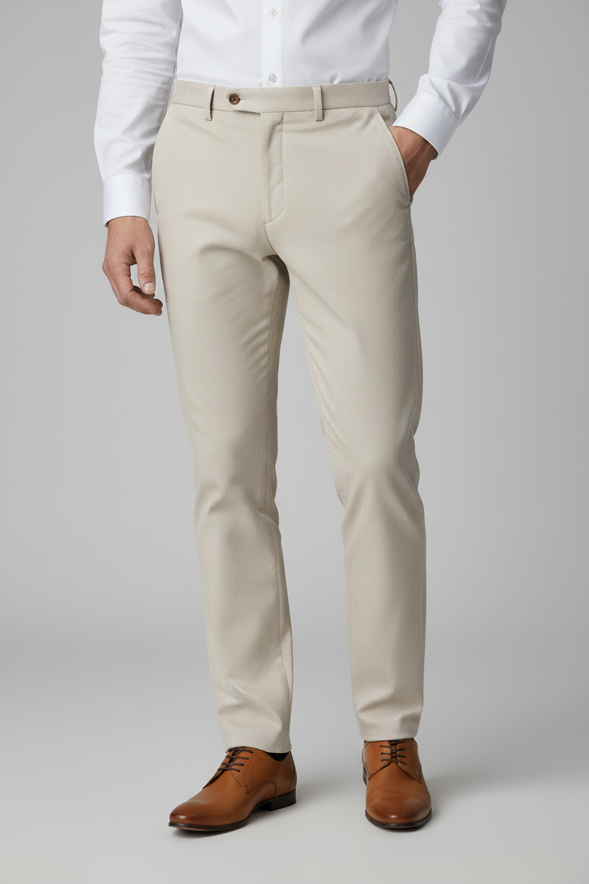 Pak 2-delig stretchkatoen zand