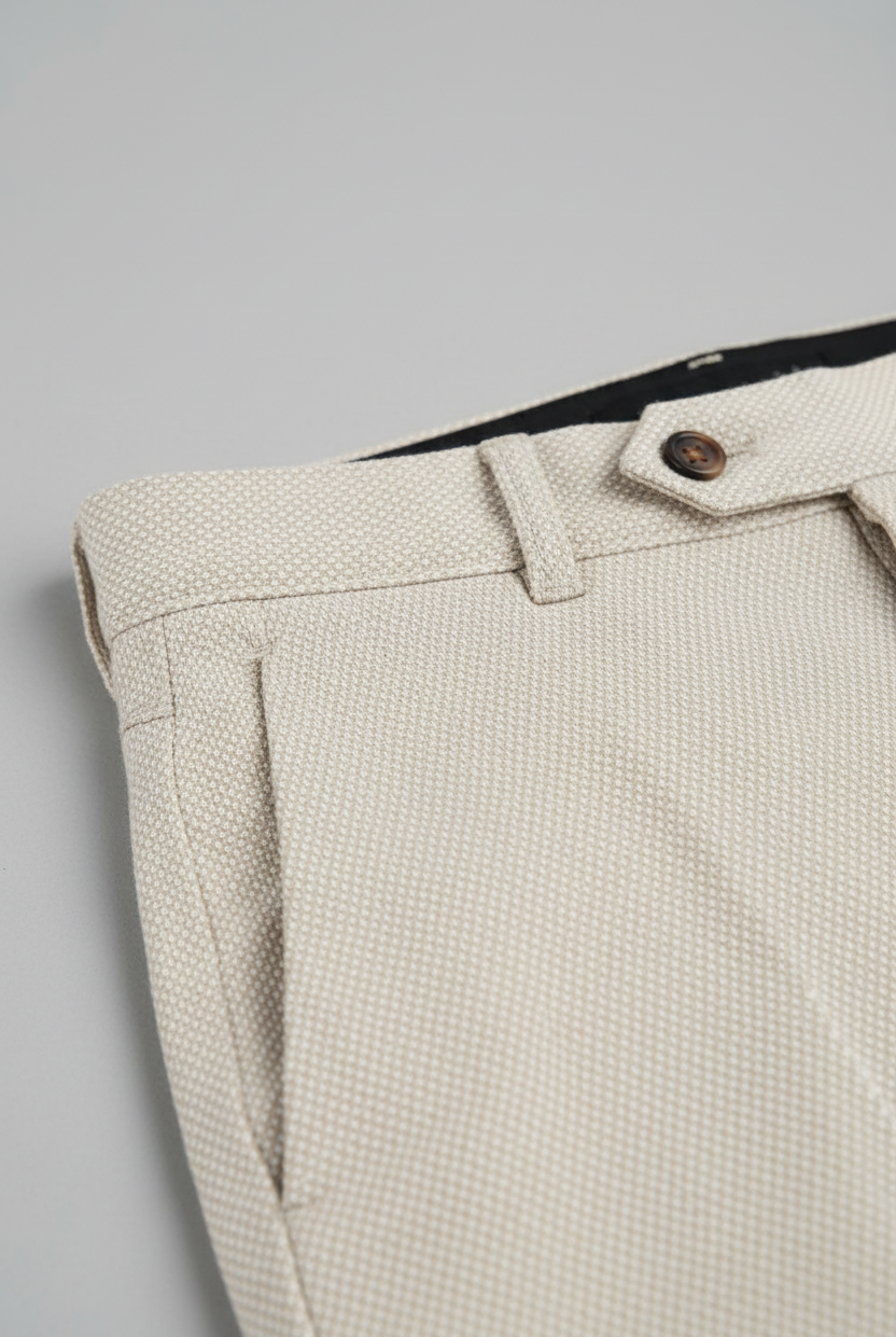 Pantalon stretchkatoen zand