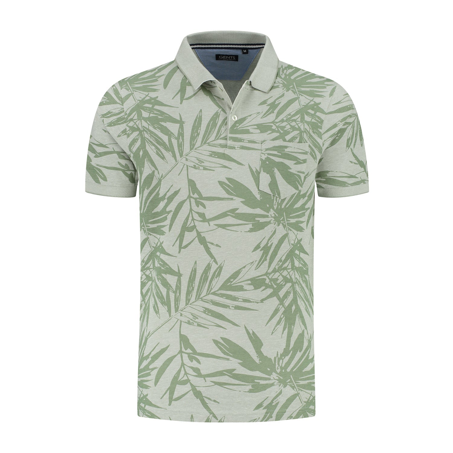 Polo bladprint mosgroen - Gents