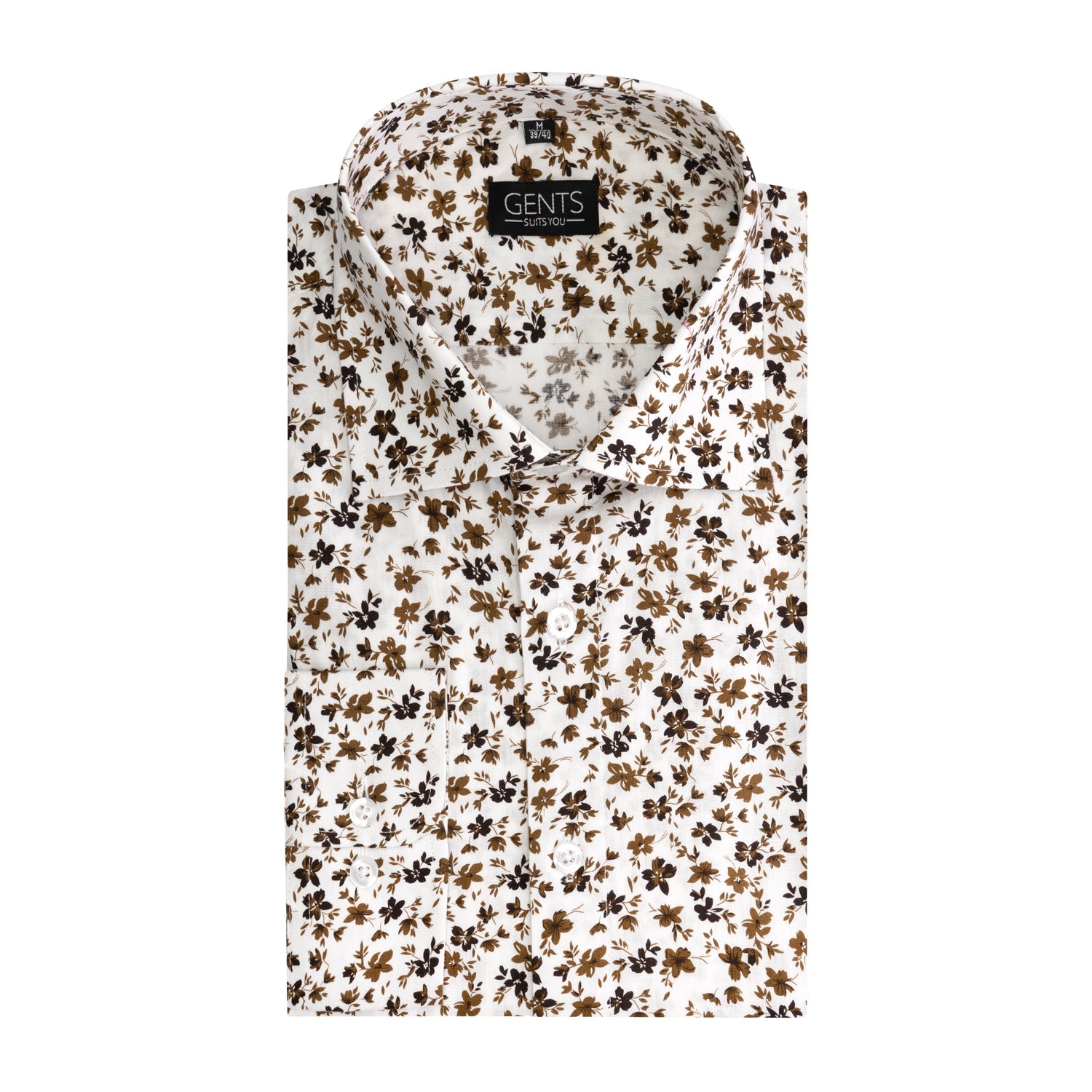 Print bloemetje grijs - bruin - Gents