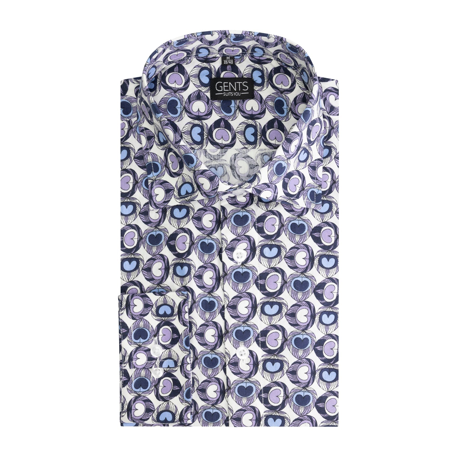 Print harten paars - Gents