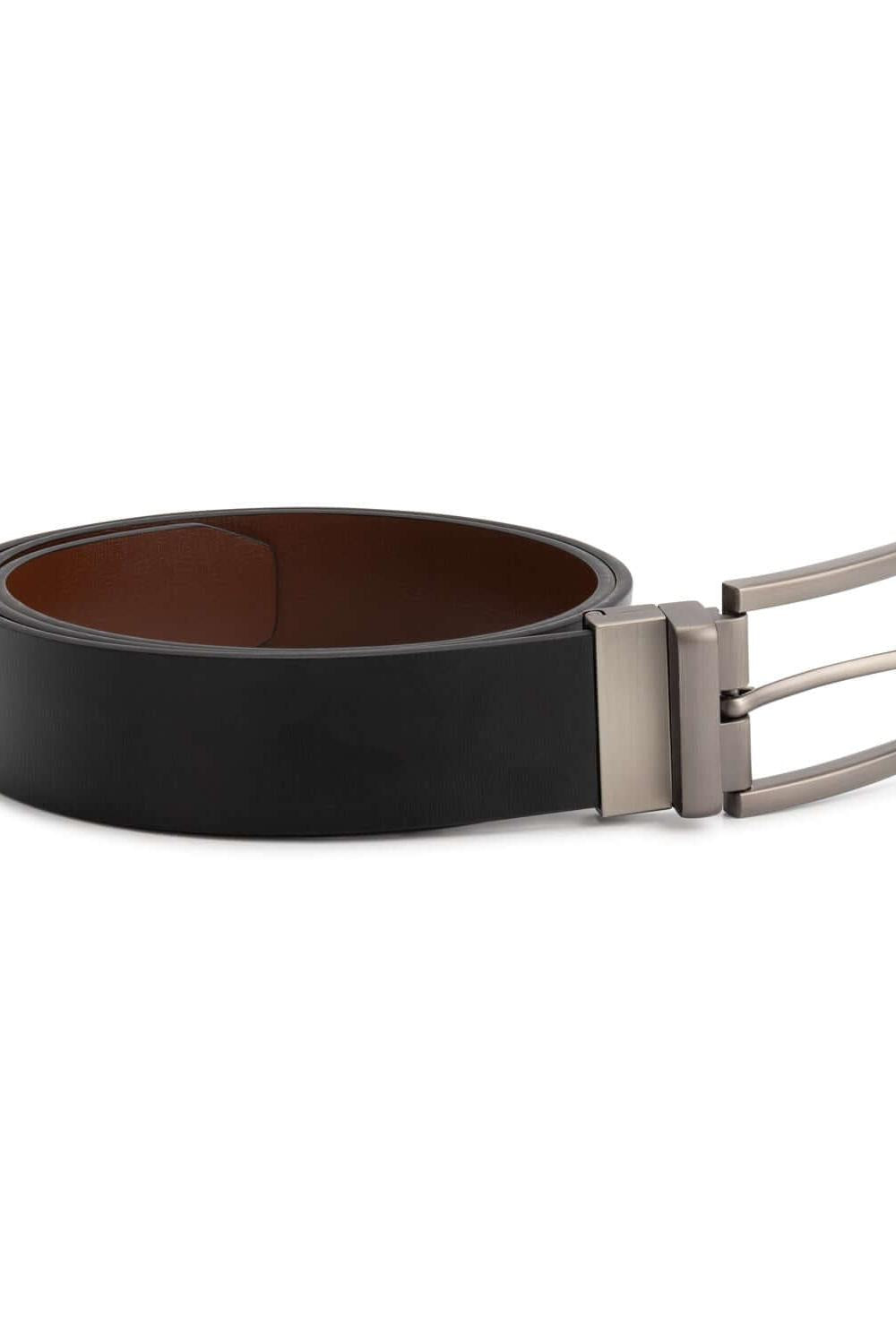 Reversible riem leder zwart/bruin - Gents