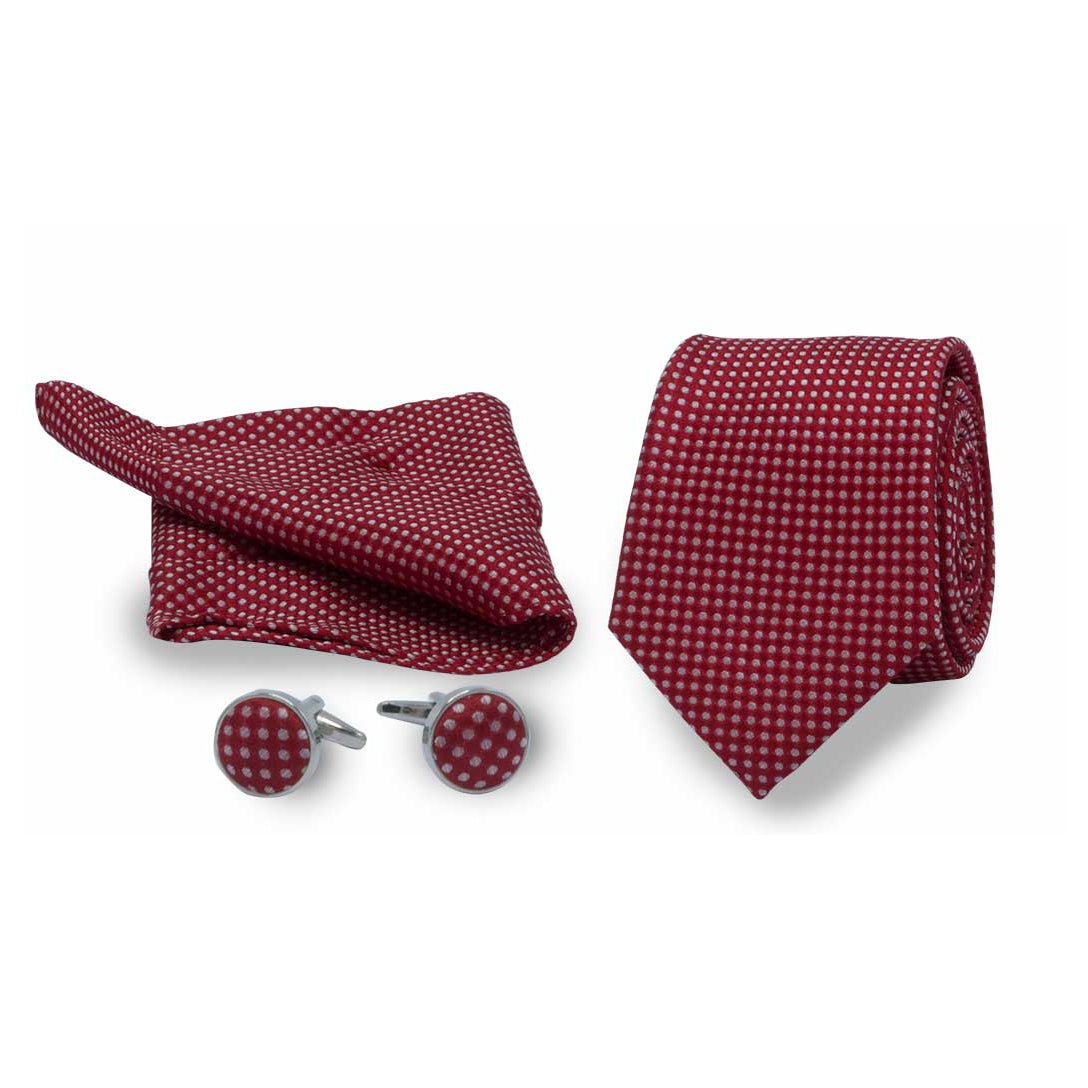Set stropd manch poch rood met stip - Gents