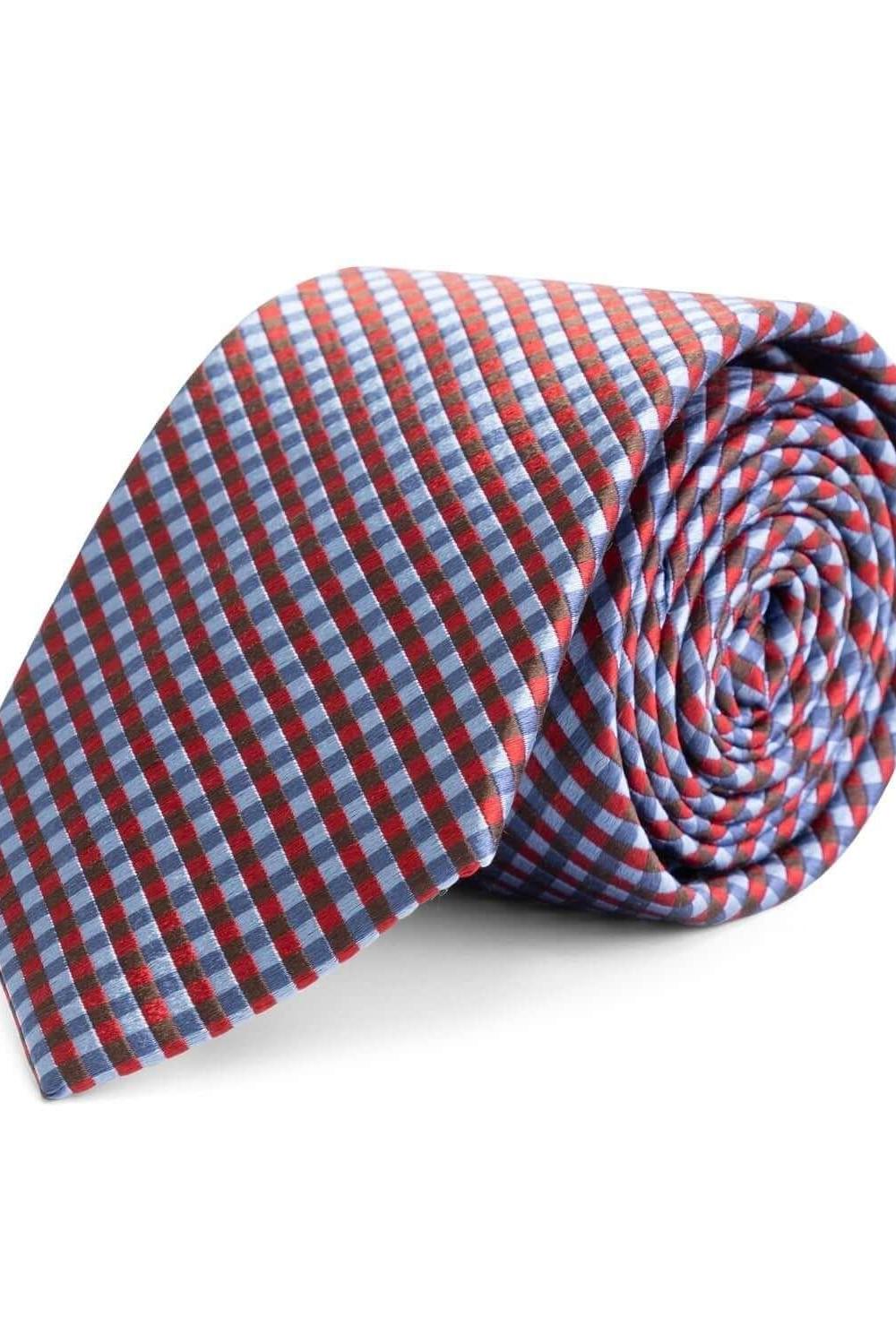 stropdas zijde Blauw Rood