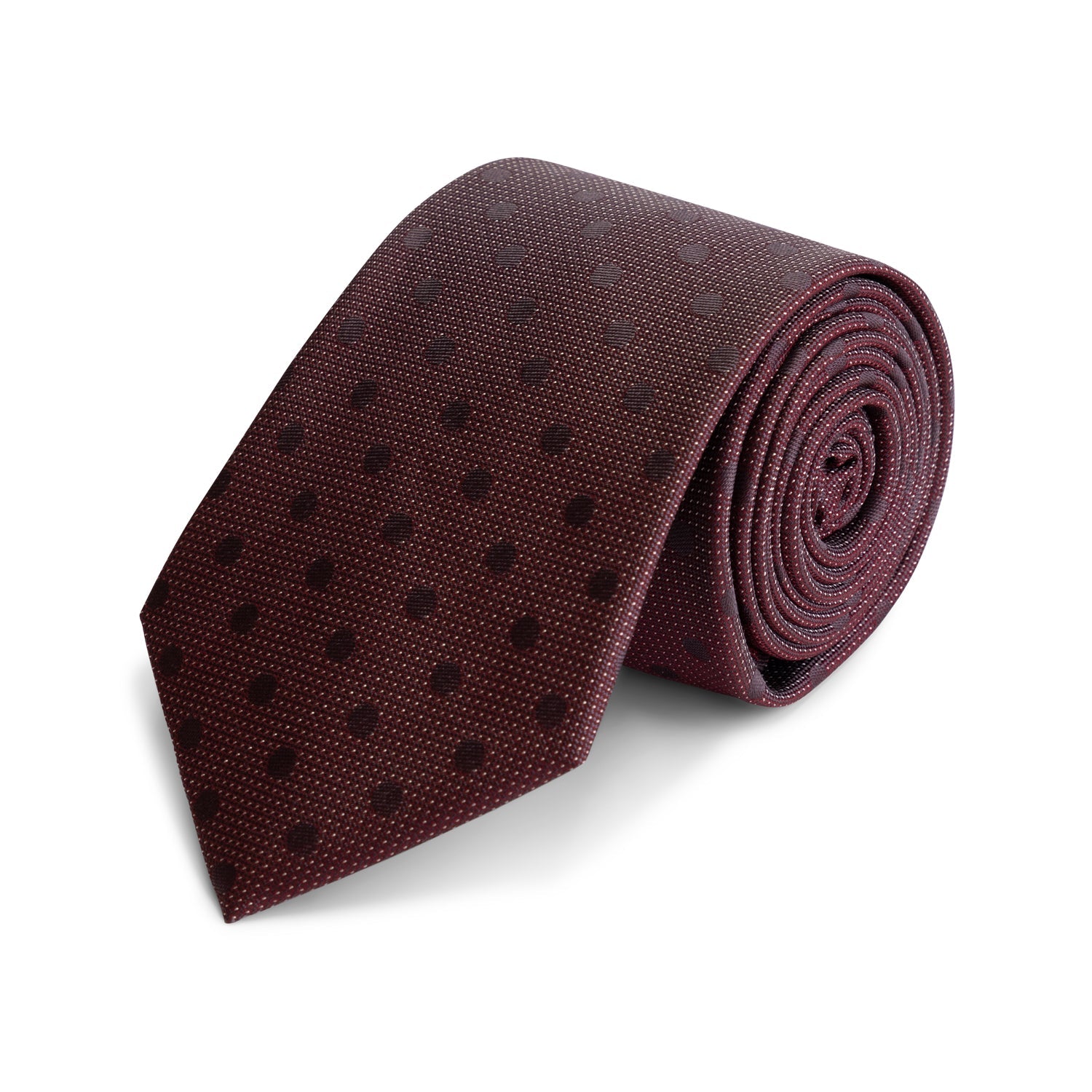 Stropdas zijde bordeaux met stip - Gents