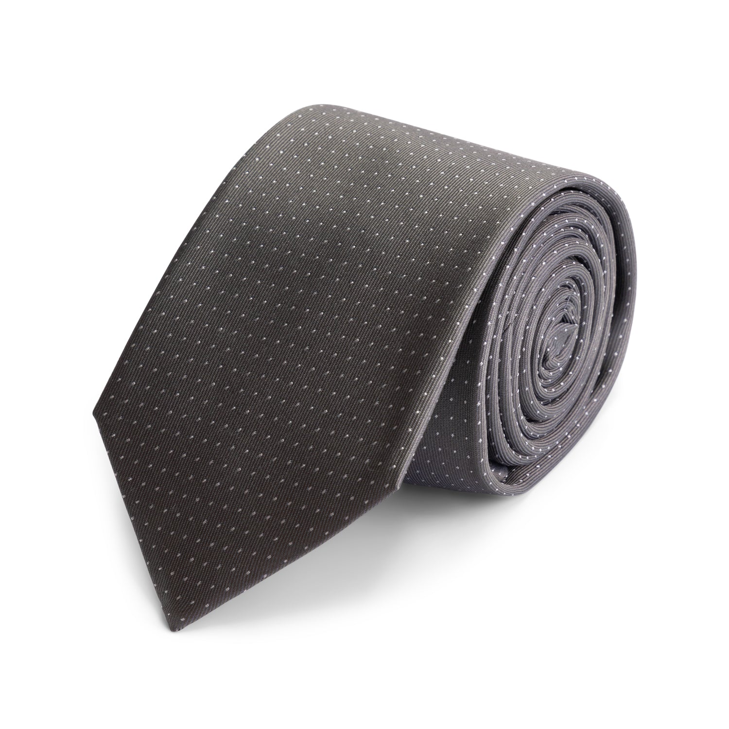 Stropdas zijde grijs met stip - Gents