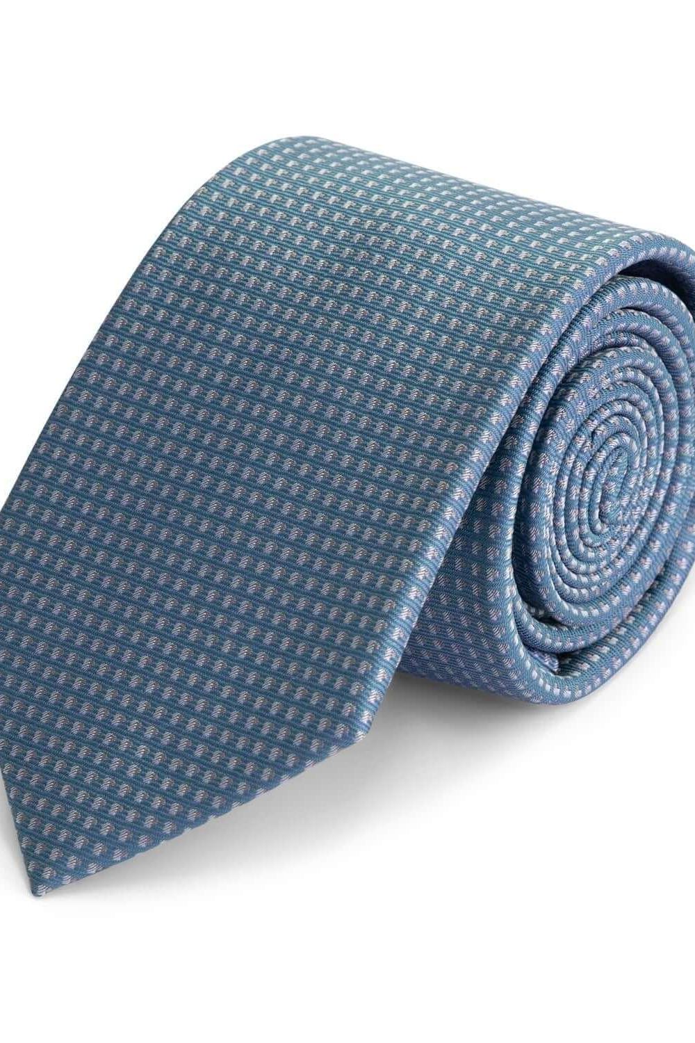 Stropdas zijde lichtblauw met print - Gents