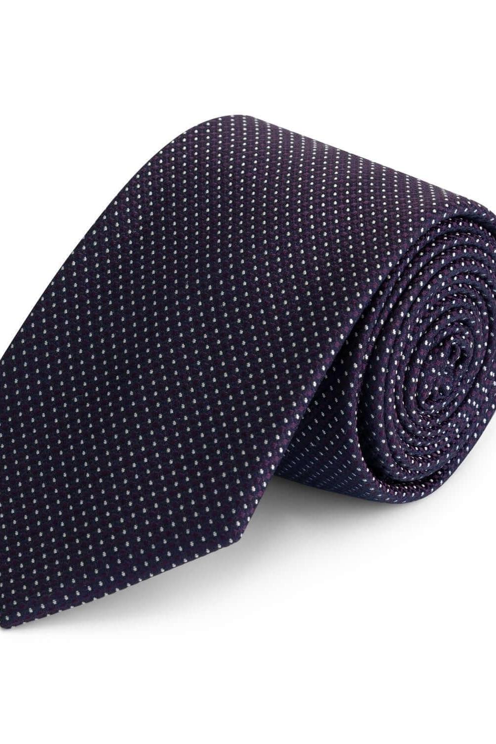 Stropdas zijde paars met stip - Gents
