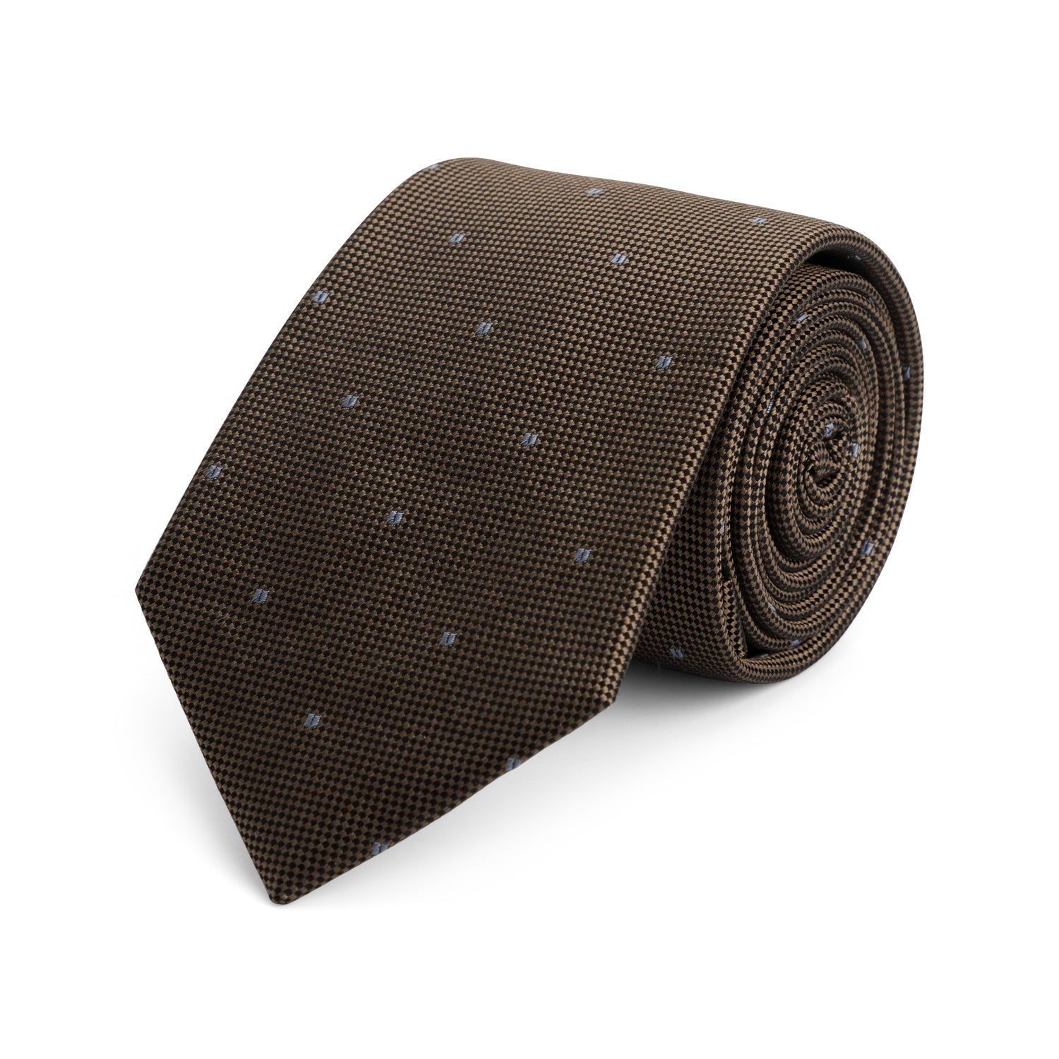 Stropdas zijde print dammen woodbruin - Gents