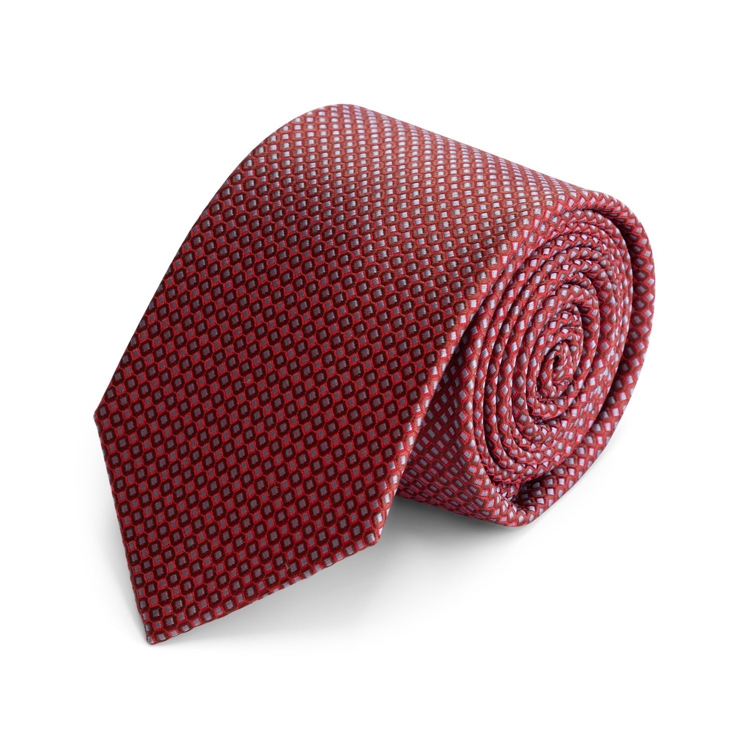 Stropdas zijde rood met ruit - Gents