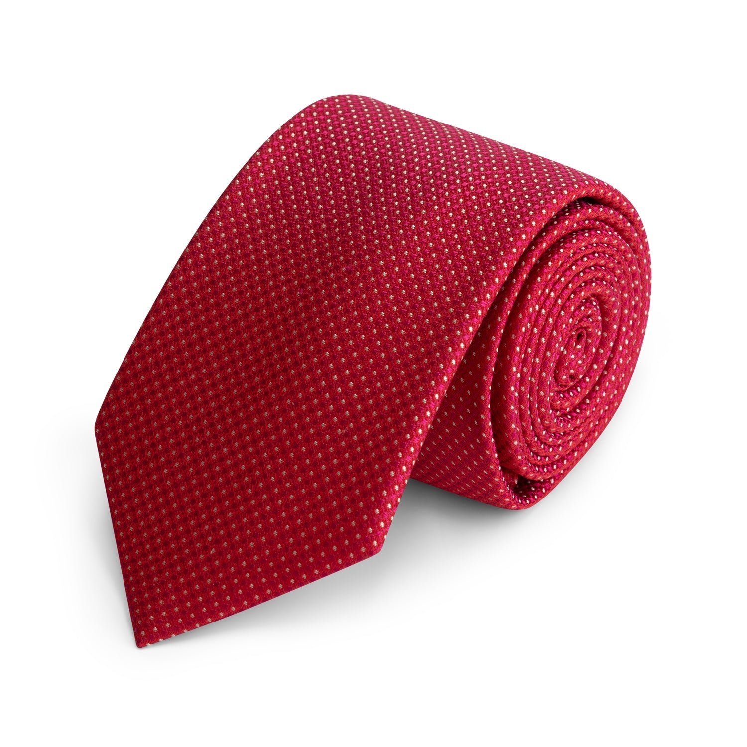 Stropdas zijde rood met stip - Gents