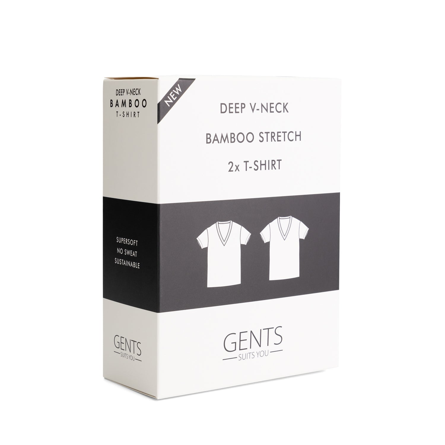 T-shirts 2 pack bamboe V - hals - Gents