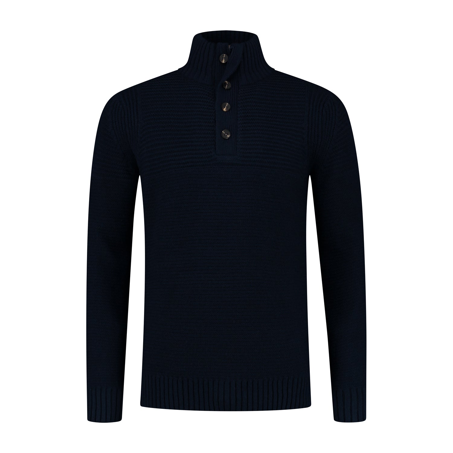 Trui rits - knopen blauw - Gents