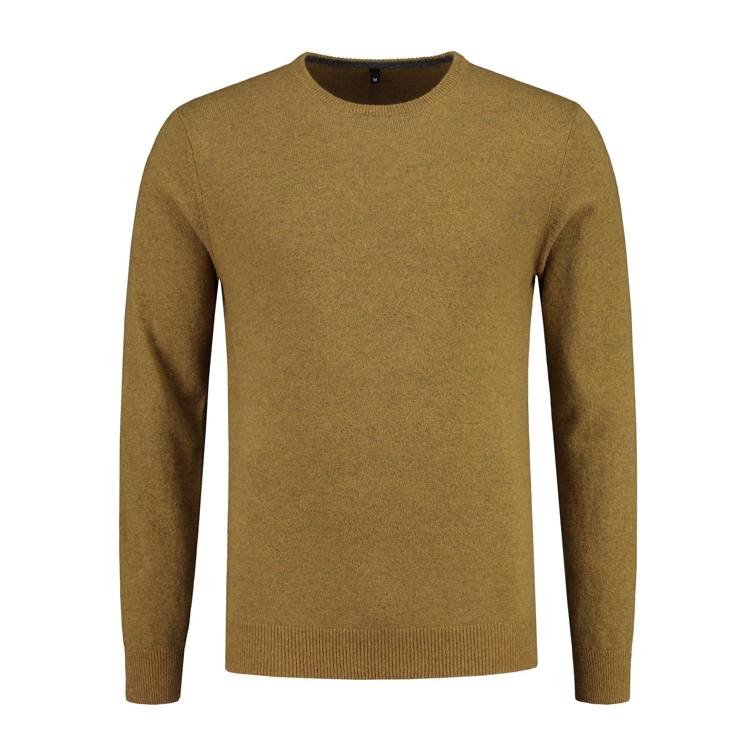 Trui ronde hals mosterd wol - Gents