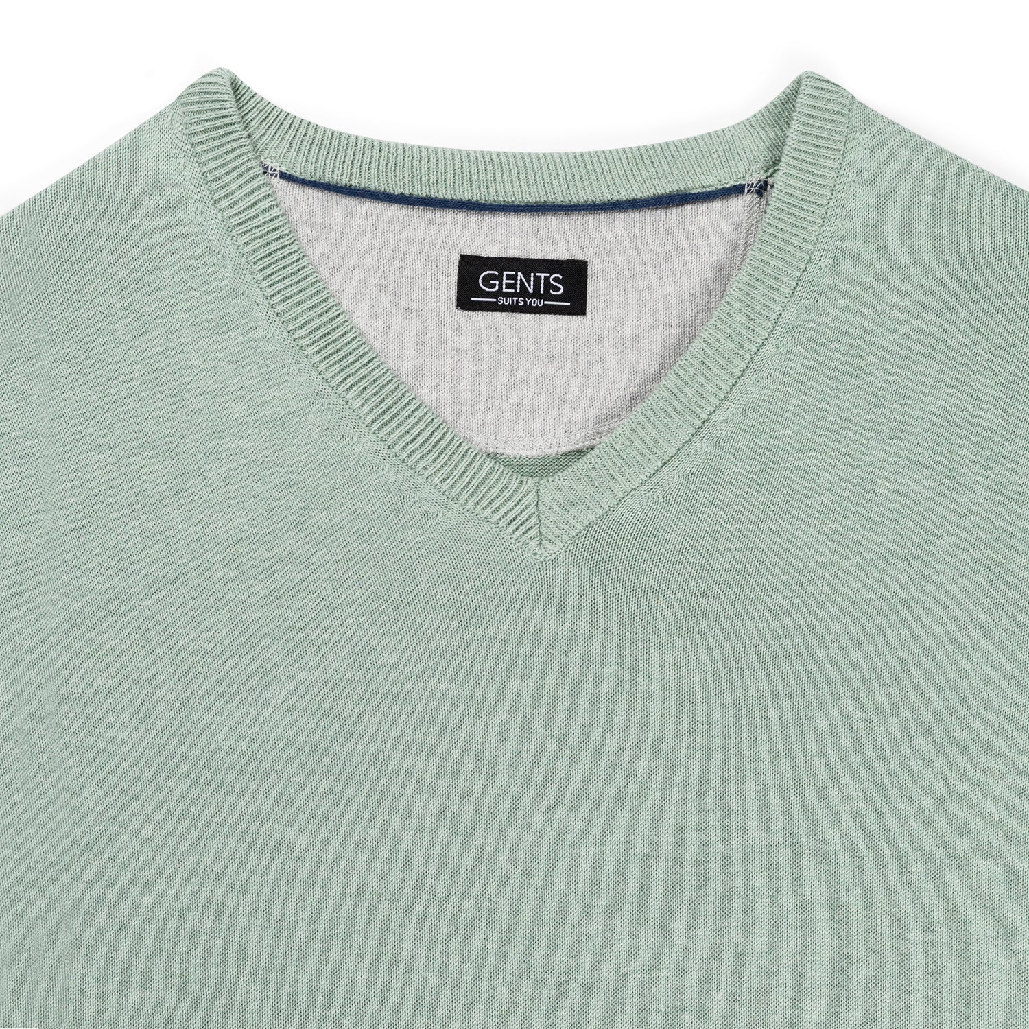 Trui V - hals softcotton oudgroen - Gents