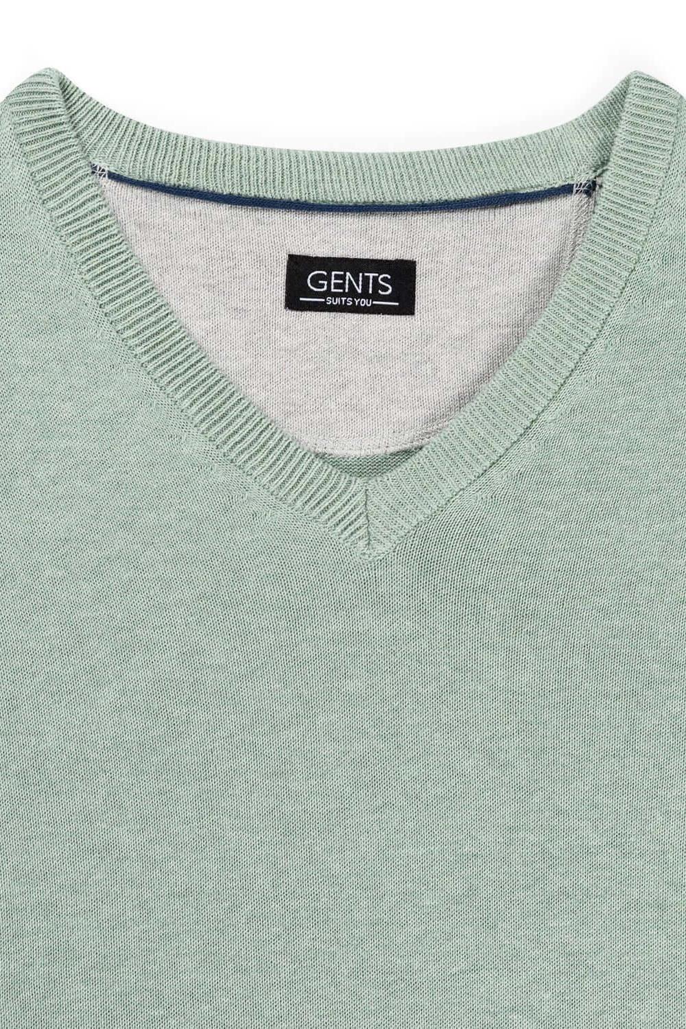 Trui V - hals softcotton oudgroen - Gents