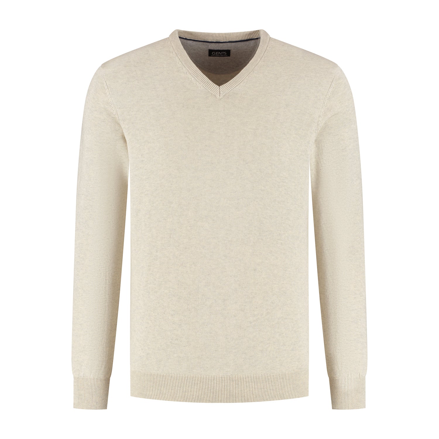 Trui V - hals softcotton zand - Gents