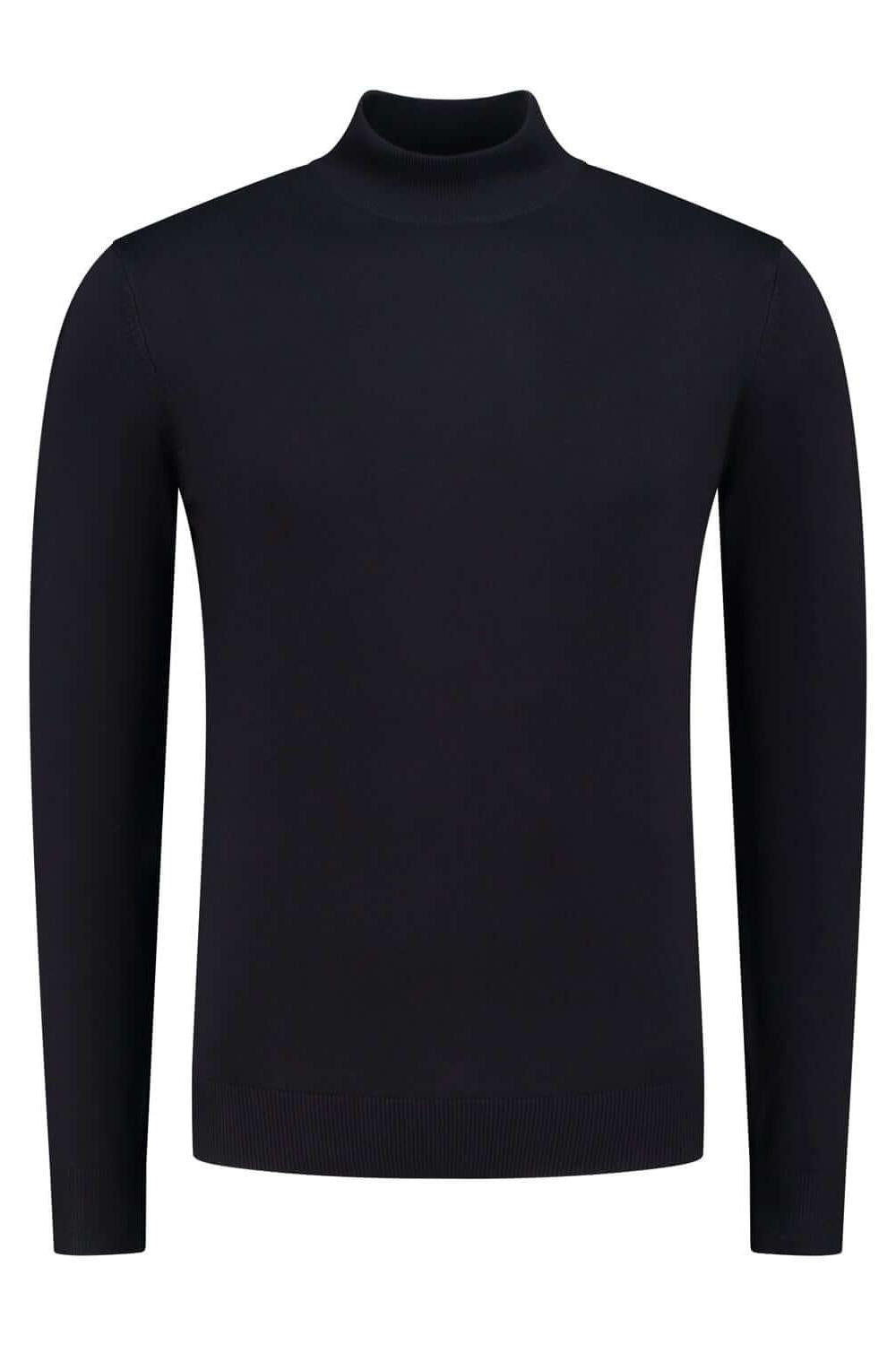 Navy slim-fit turtleneck sweater for versatile style and comfort, Turtle neck navy.