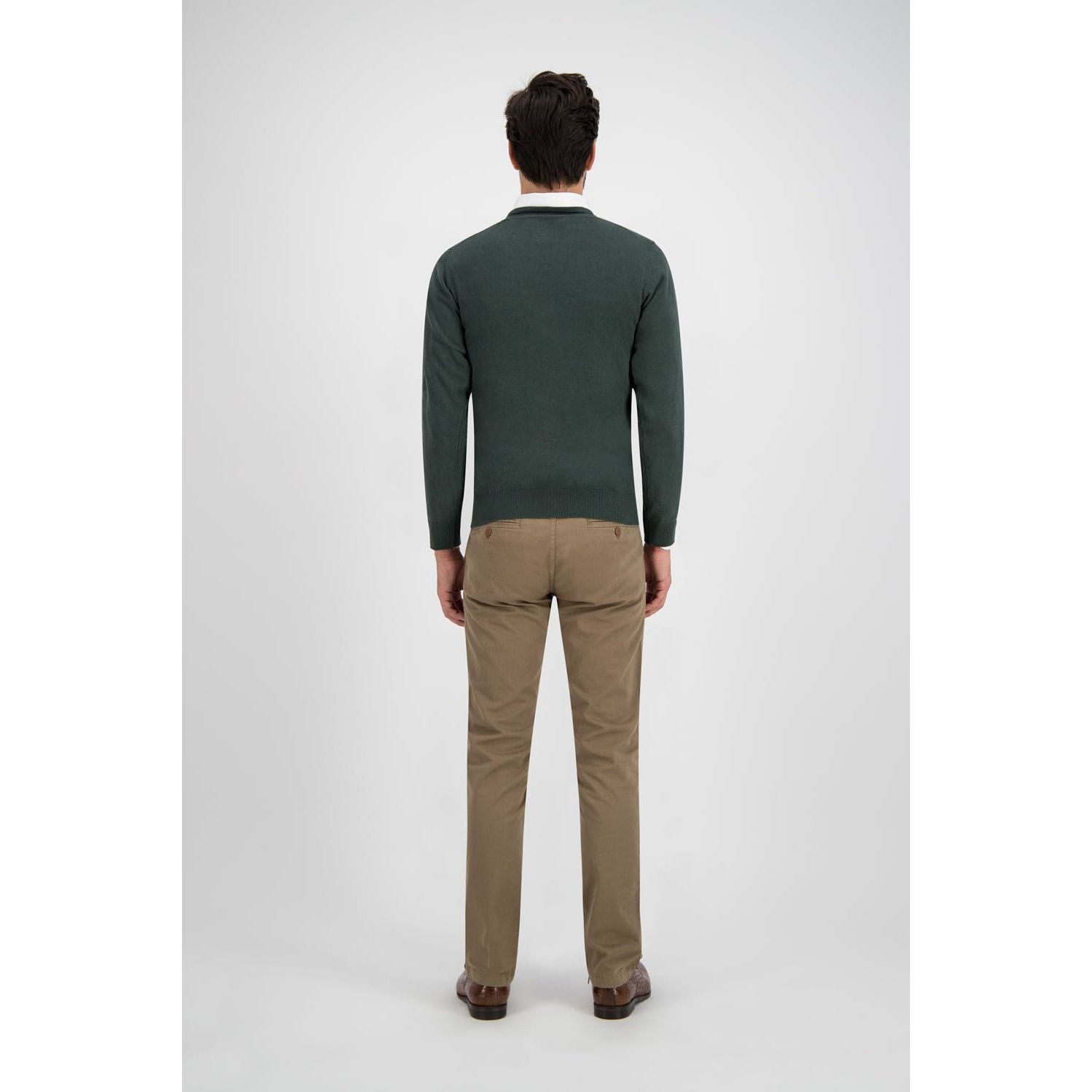 V - neck melange groen - Gents
