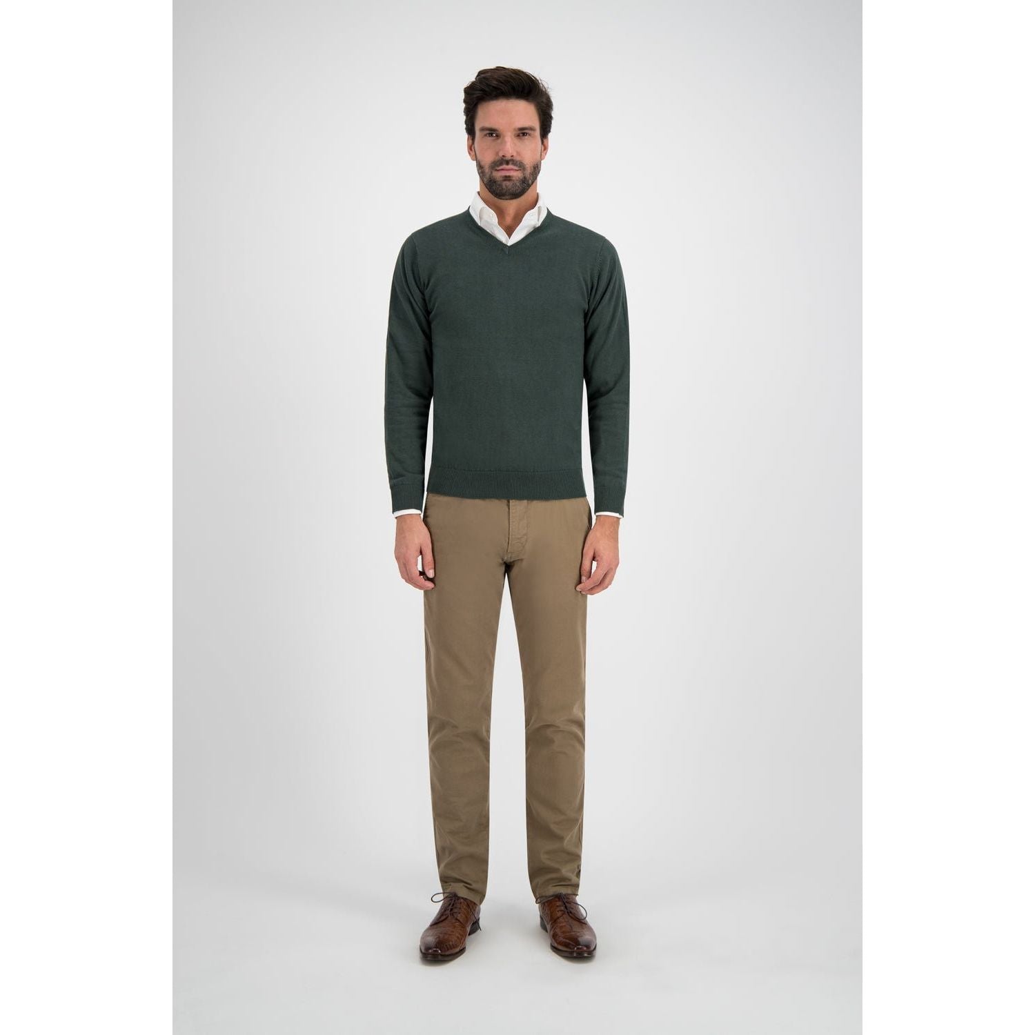 V - neck melange groen - Gents