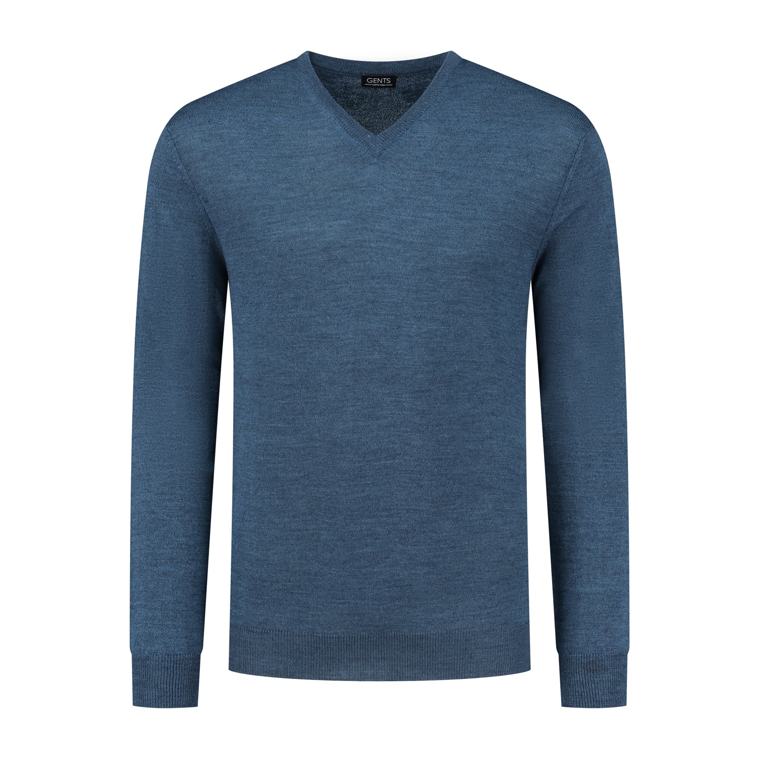 V - neck merinoblend blauw - Gents