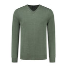 V - neck merinoblend groen - Gents