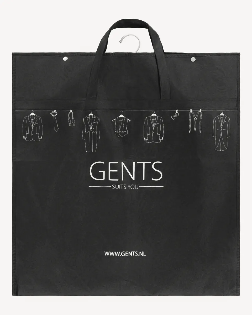 Zwarte GENTS-suitbag met hanger