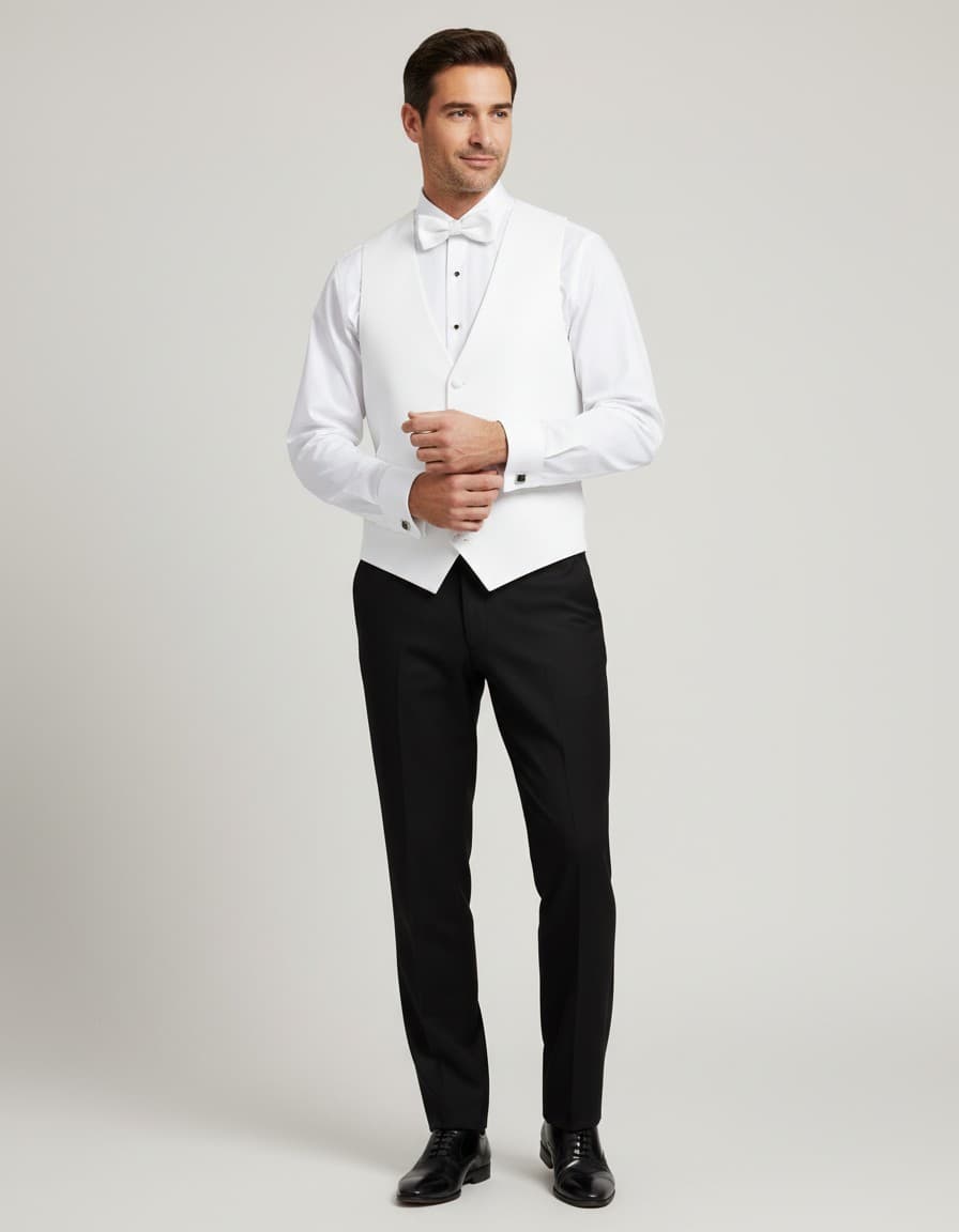 Dress Shirt White — on model