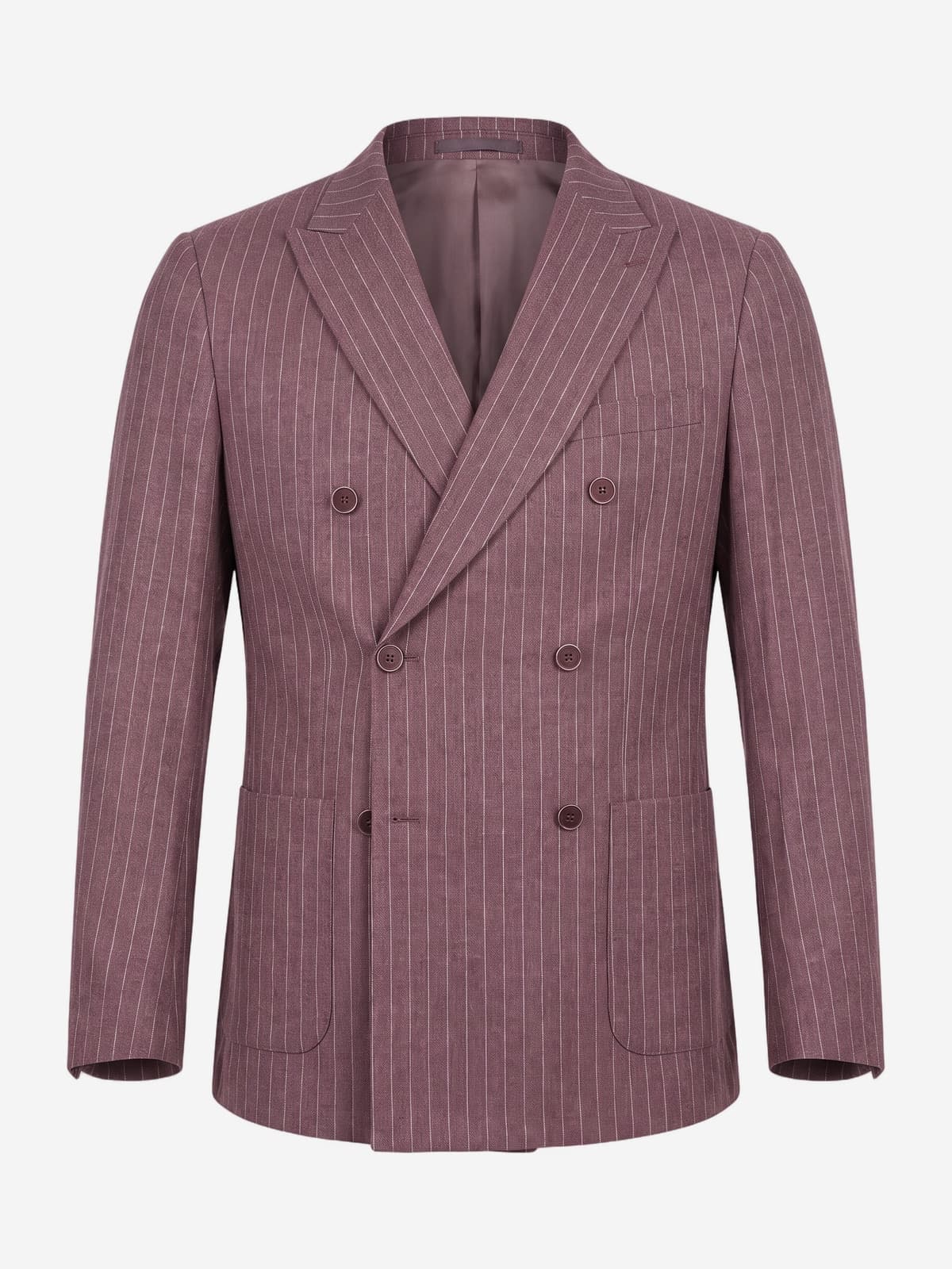 Pak double-breasted streep mauve roodpaars — packshot