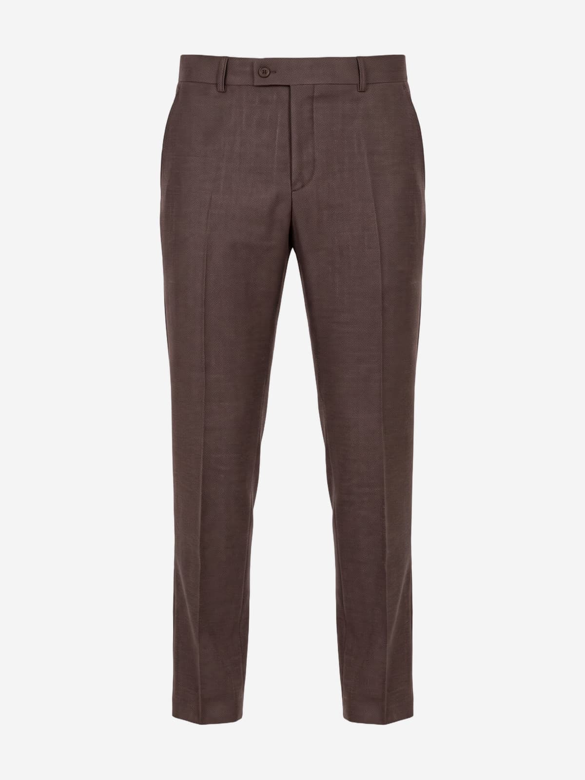 Pak wol fil-á-fil bruin — broek voorkant