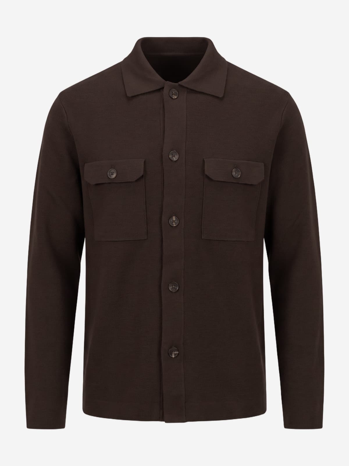 Overshirt wolblend bruin — voorkant