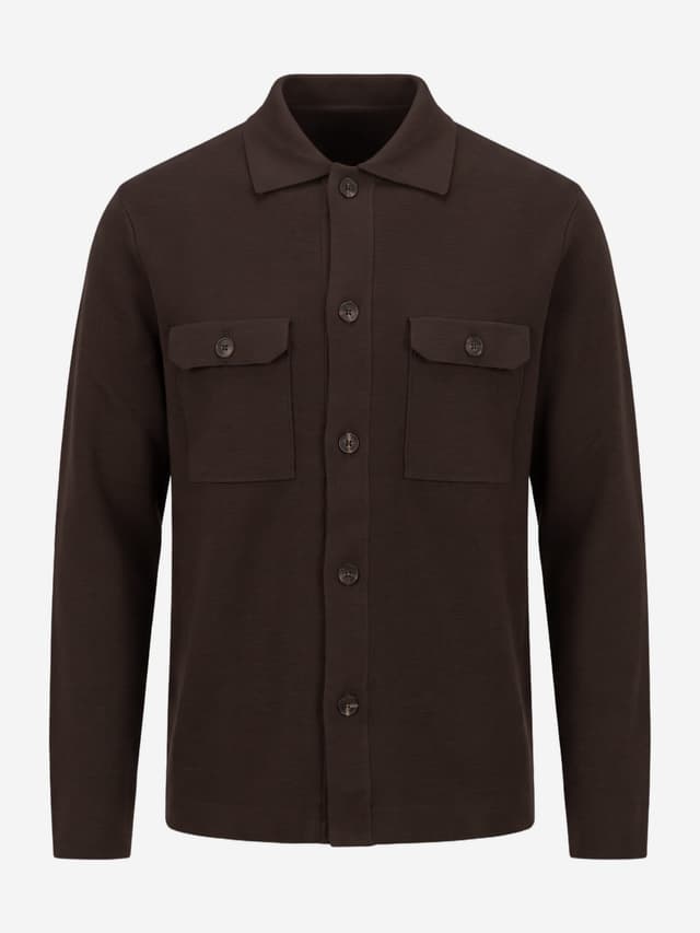 Overshirt aus Wollmischung, Braun