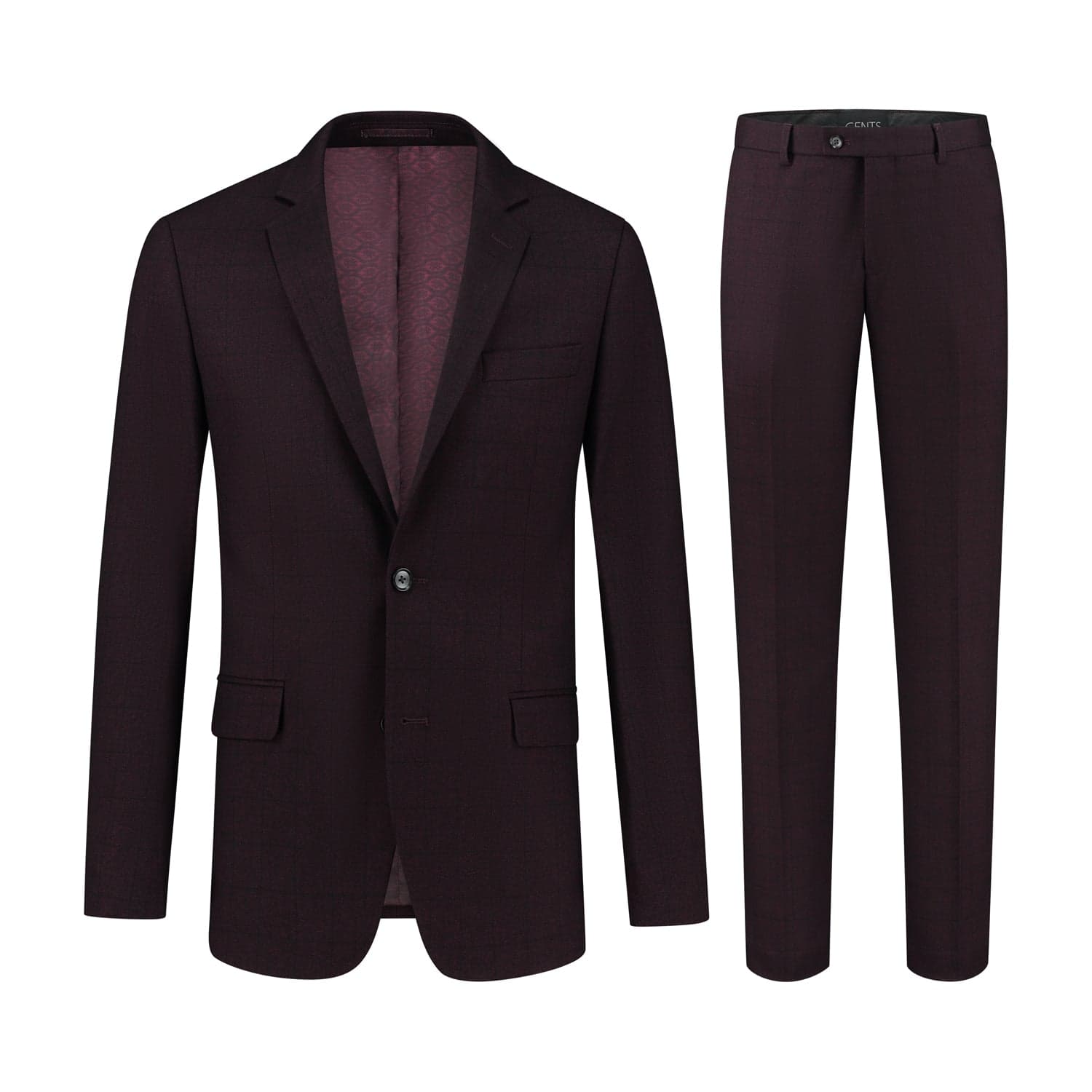 Costume carreaux rouge foncé — afbeelding 4