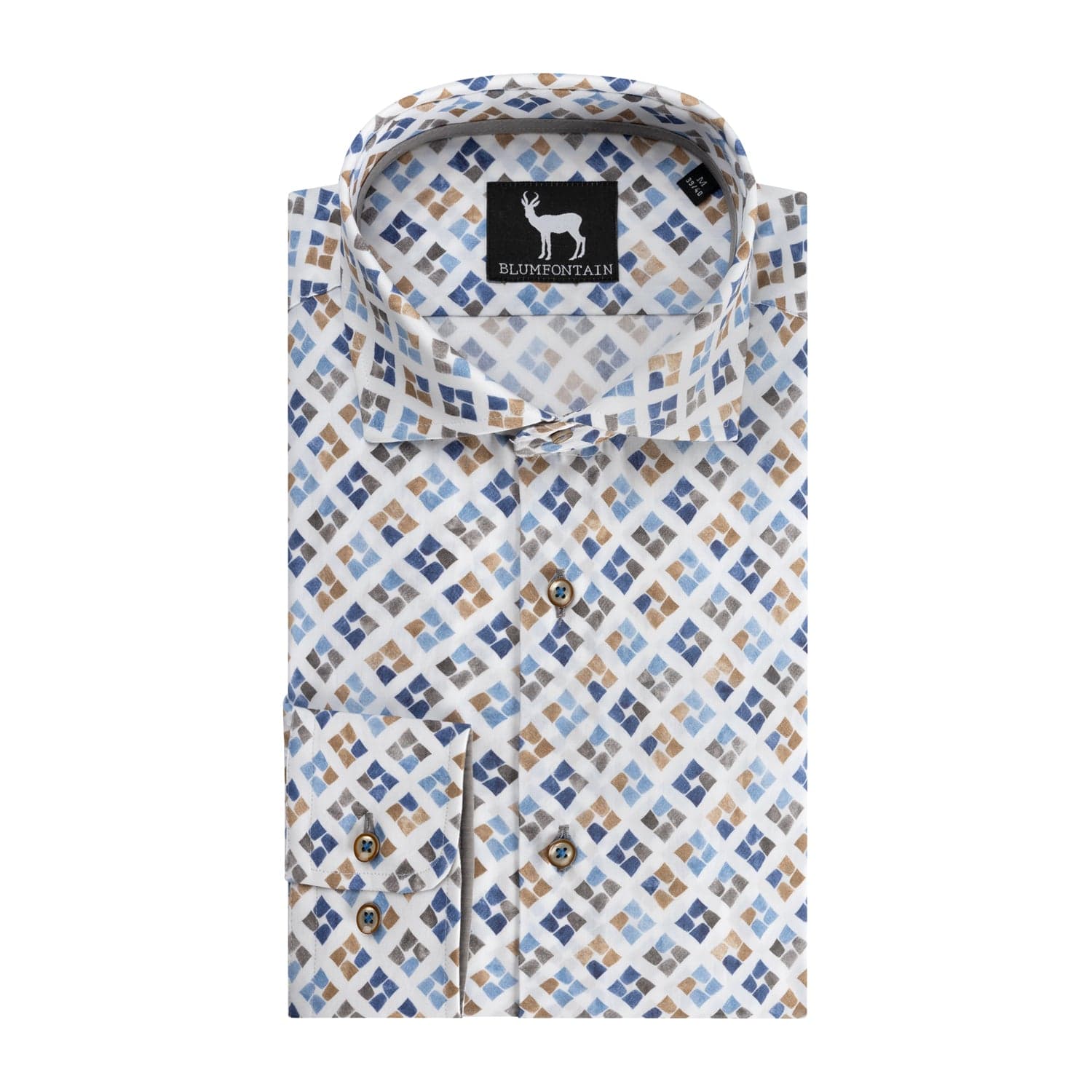 Imprimé diagonal bleu-marron — afbeelding 5