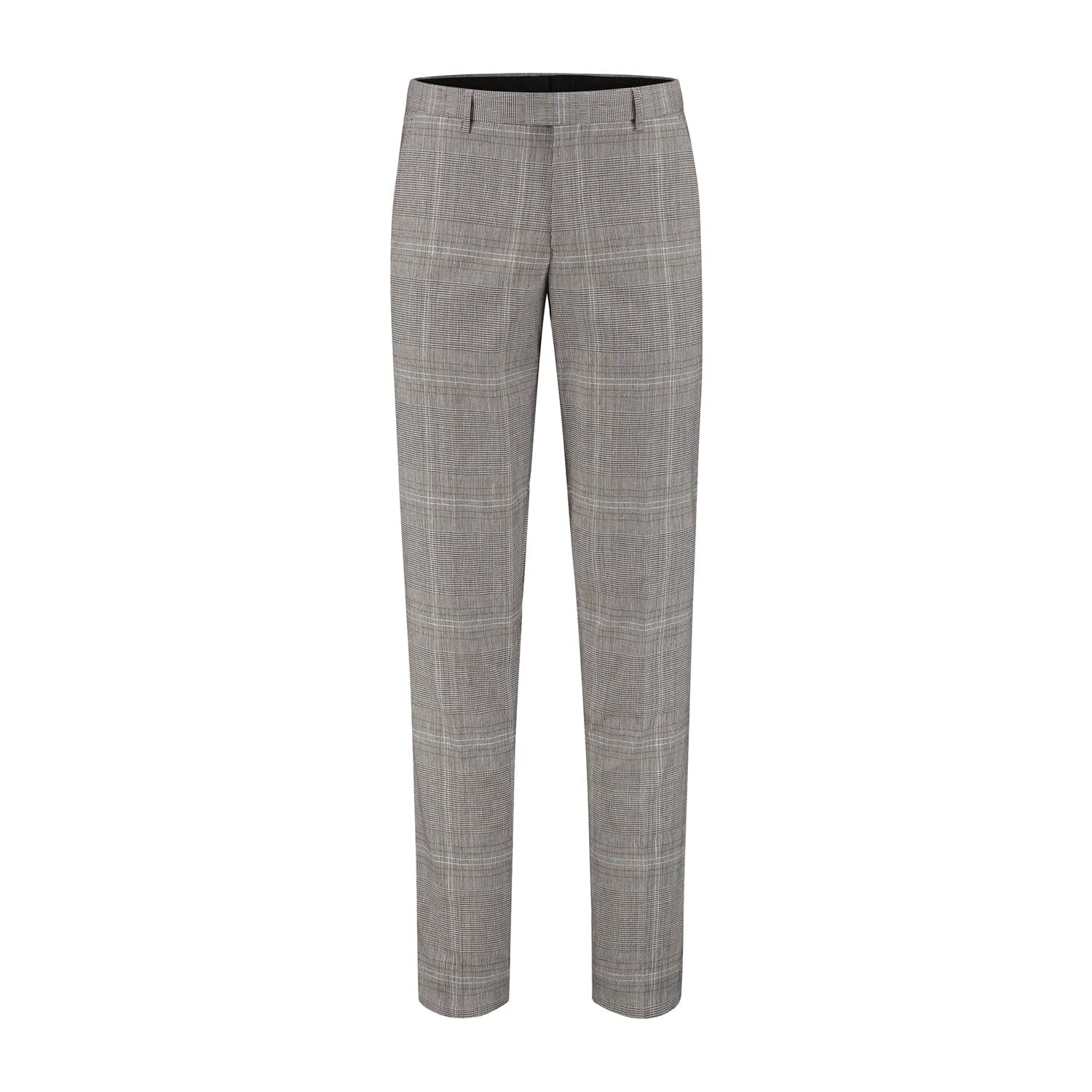 Pantalon carreaux gris-brun — afbeelding 3