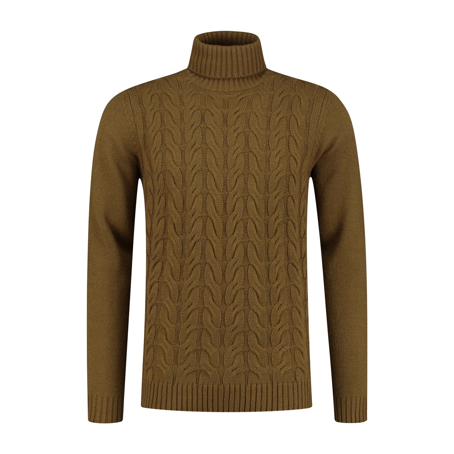 Rollkragenpullover Kabel Kamel — afbeelding 4