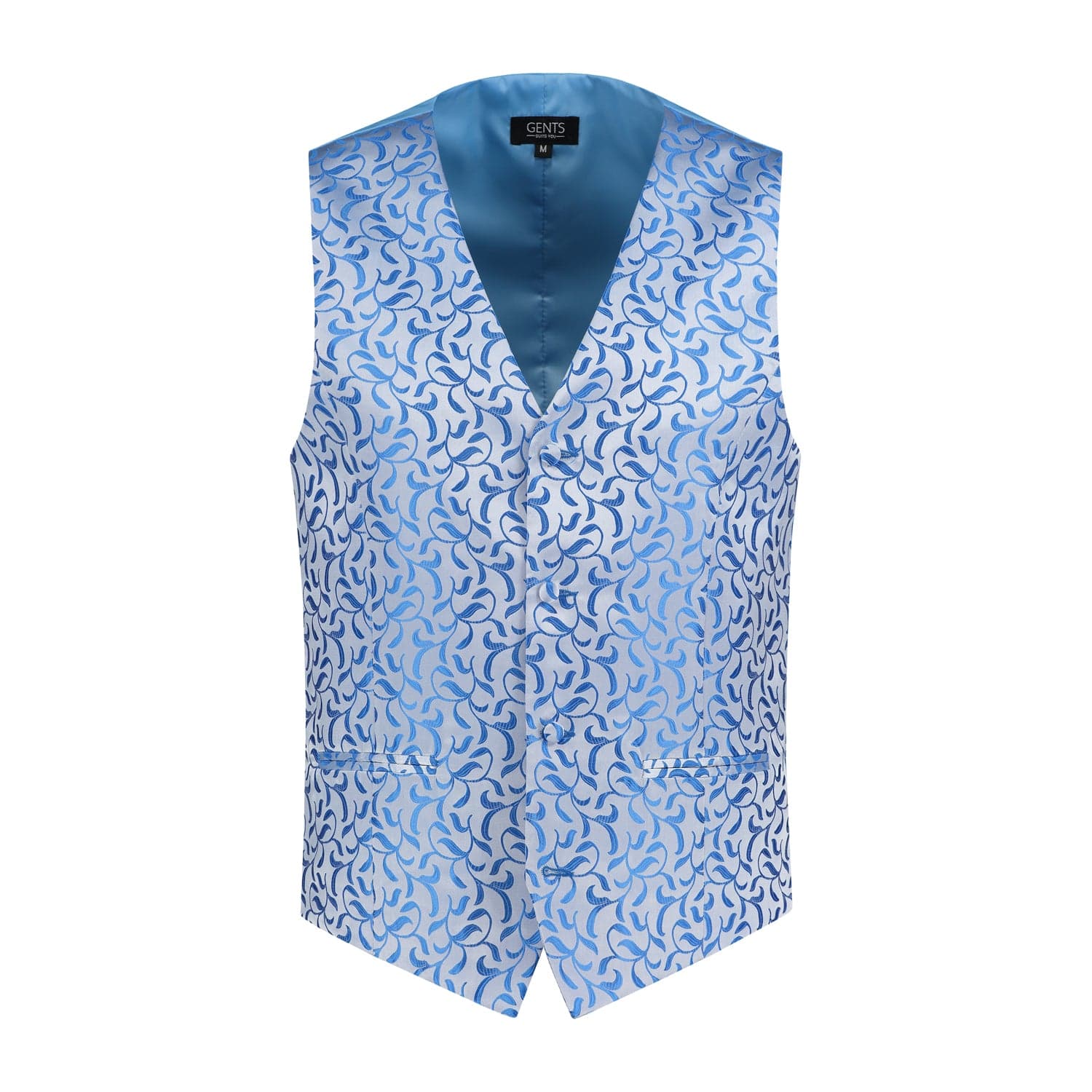 Gilet paisley argent-bleu — afbeelding 4
