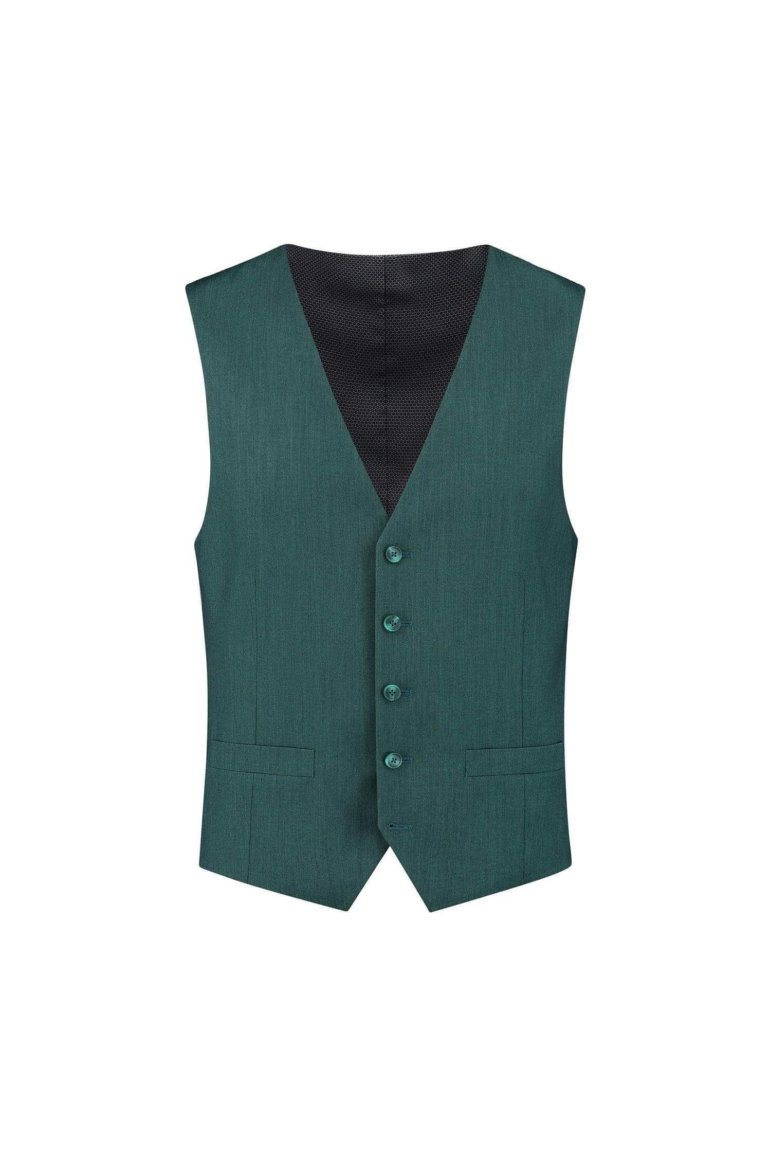 Gilet linnenlook groen, lichtgewicht gilet met linnenlook en moderne snit.