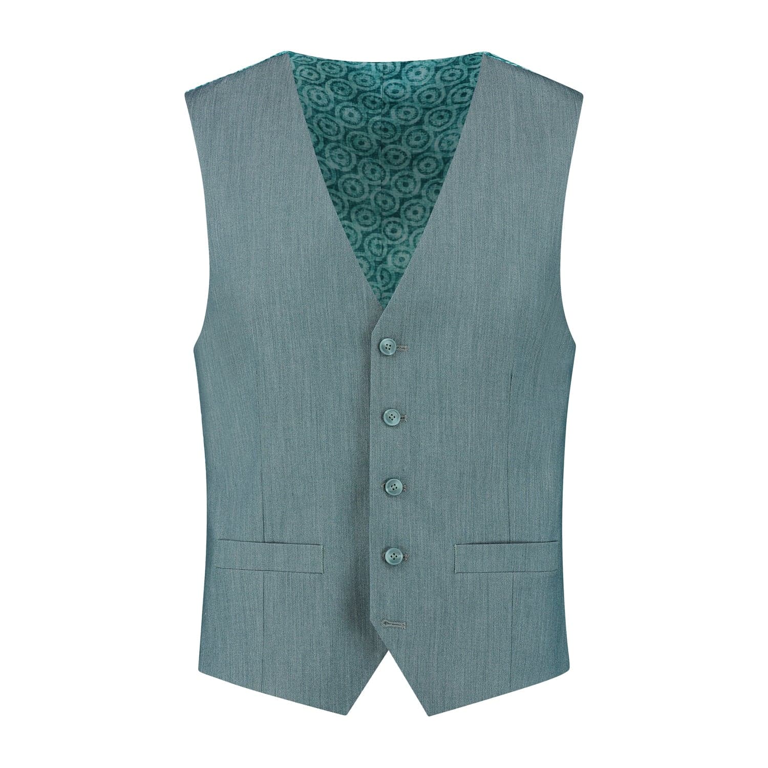 Gilet linnenlook zeegroen — afbeelding 4